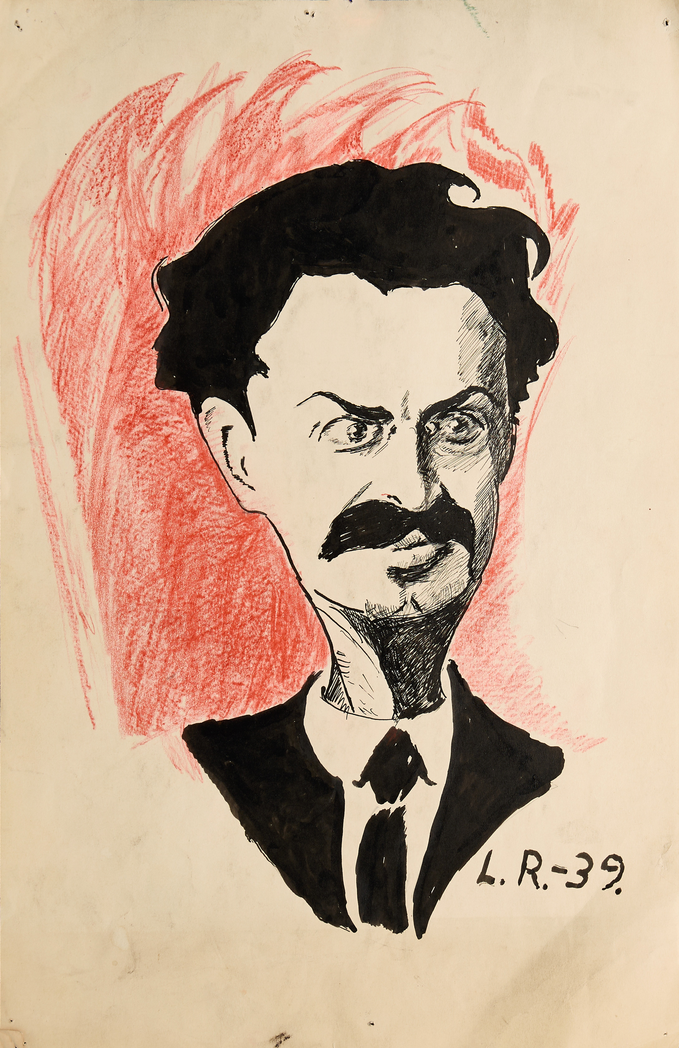 LENNART ROSENSOHN (1918-1994). Samling porträtt bland andra Leo Trotskij, 18 st skisser varav 5 st signerade samt monogramsignerade, varierande tekniker.