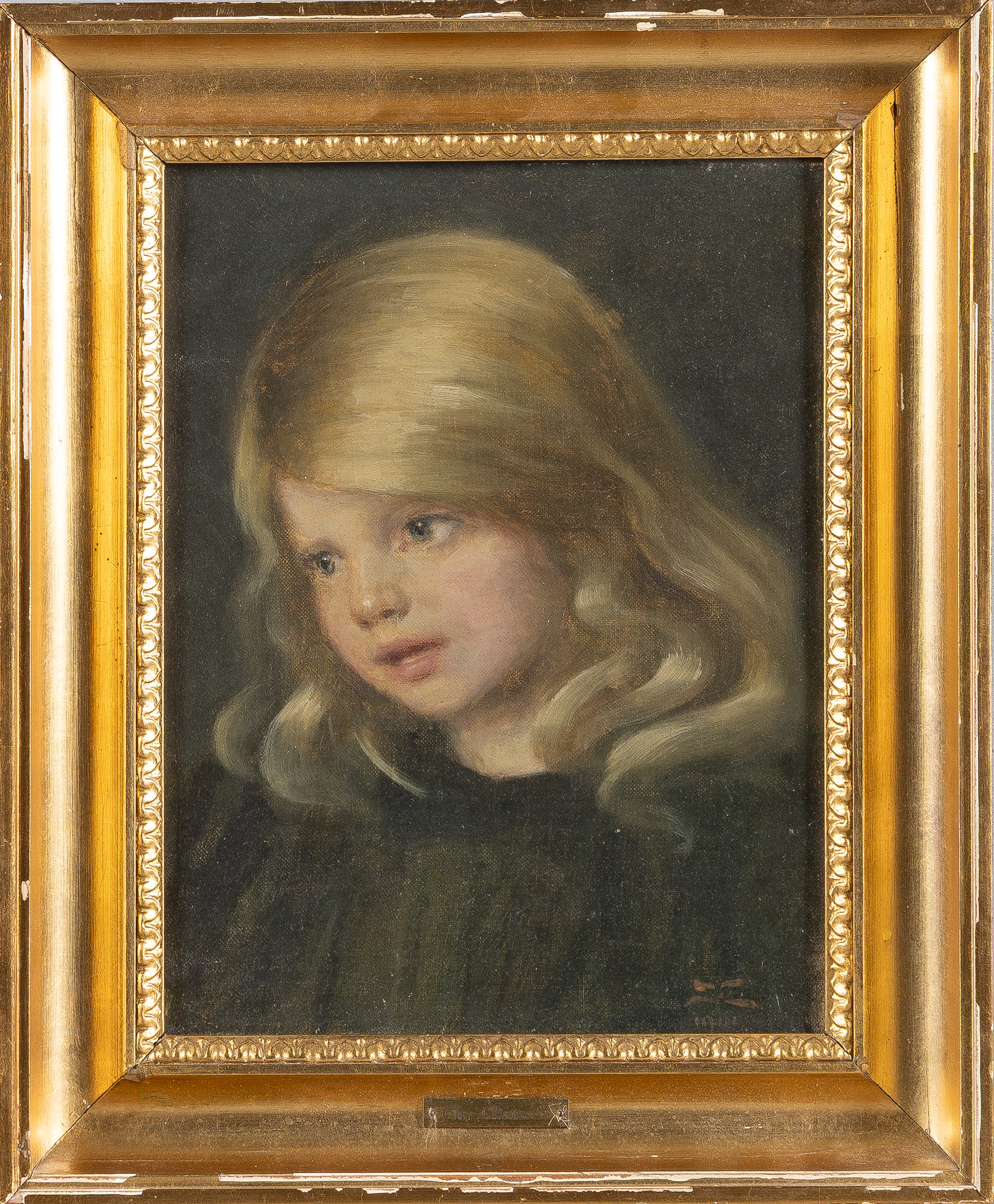 CHRISTIAN VALDEMAR CLAUSEN (1862-1911), Danmark, Porträtt, olja på duk, monogramsignerad.