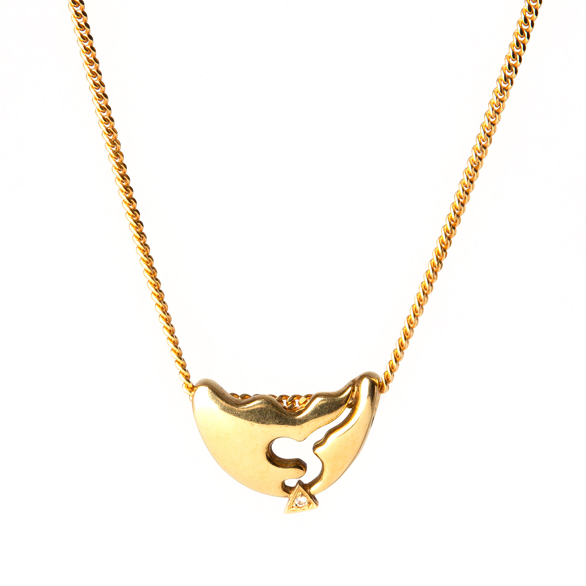 HÄNGE, 18K guld med diamant, ca 0.01 ct.