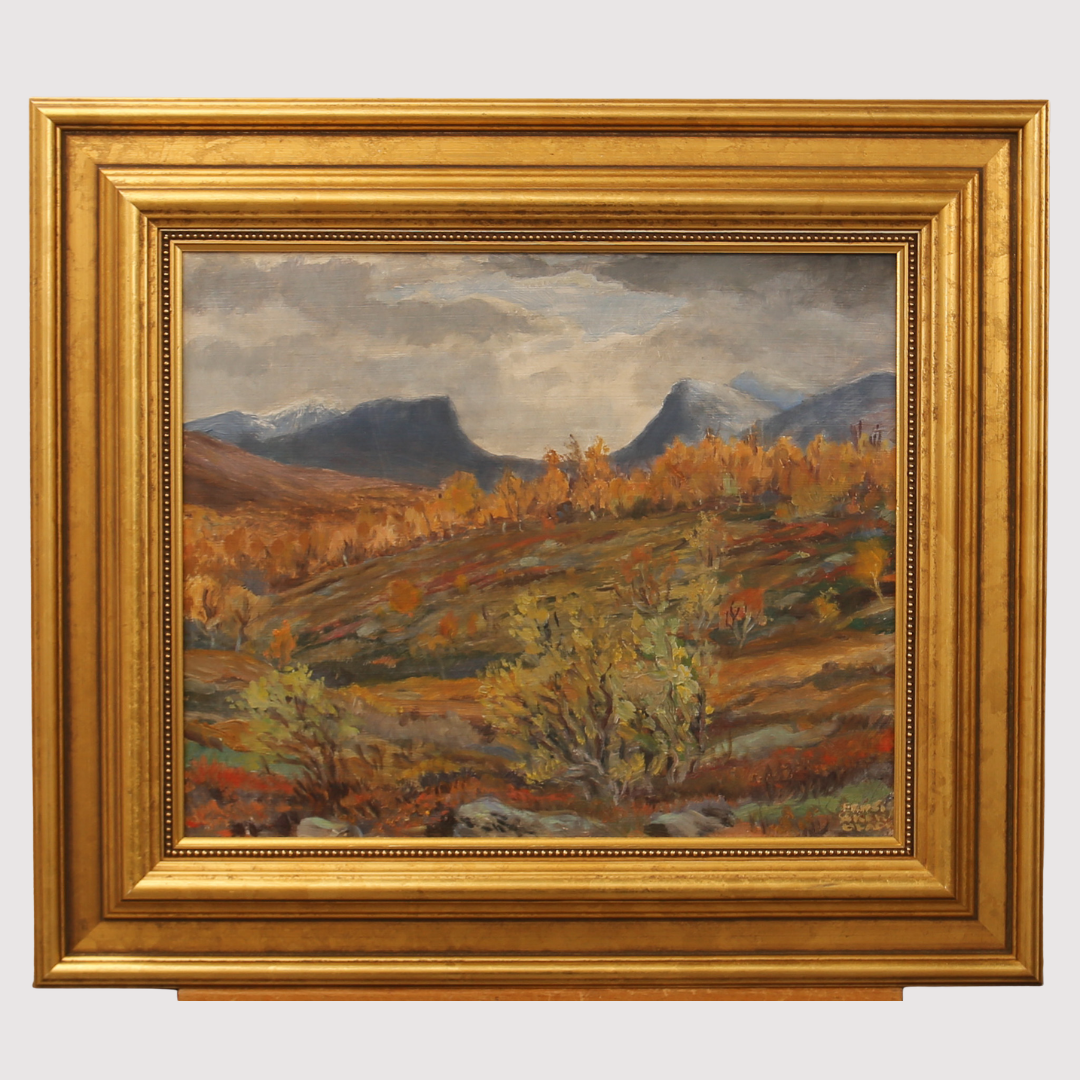 ERNST ÅKERBLADH (1890-1969). Olja på pannå, motiv "Lapporten", landskapsmotiv.