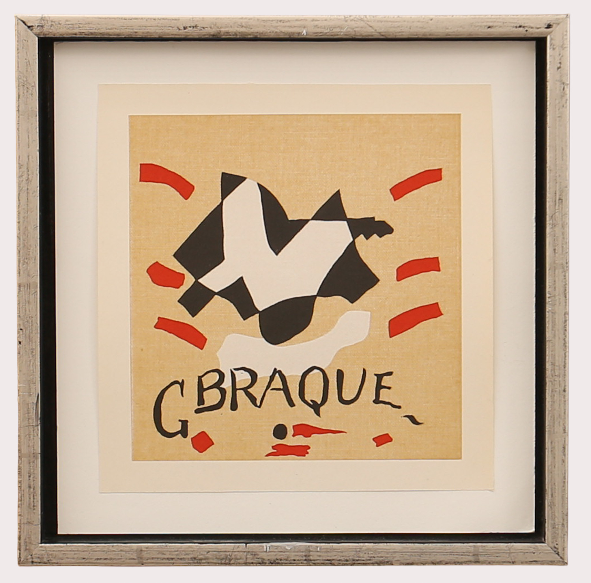 GEORGES BRAQUE. Färglitografi, Derriére le miroir, nr 117, utgiven av Galerie Maeght, Paris 1959.