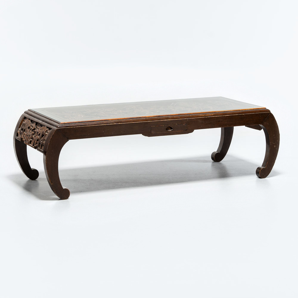 SOFFBORD, Reliefdekor under glas, Asiatiserande motiv, 1900-tal.