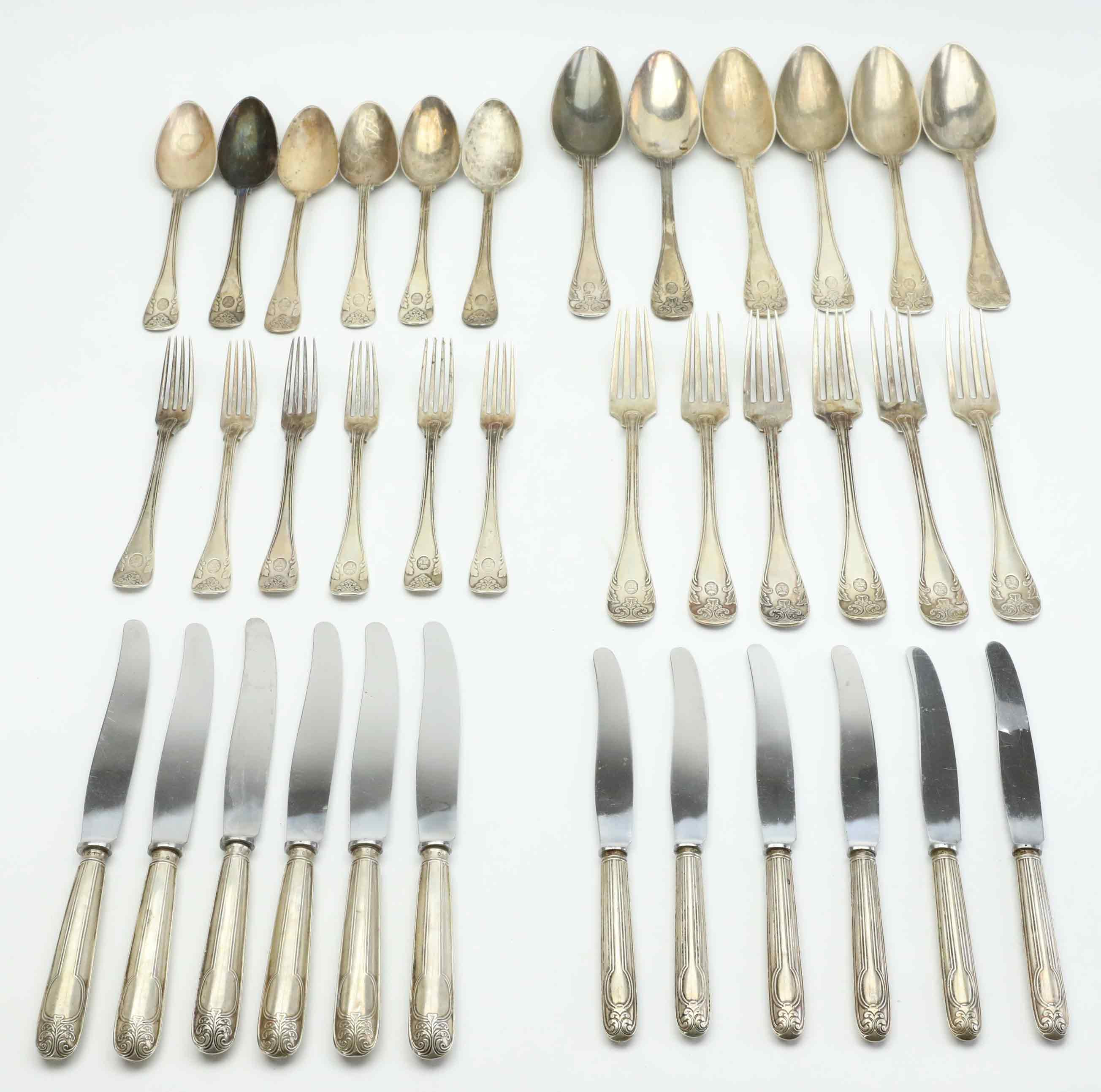 BESTICKSERVIS, silver, Gammal Fransk, Jacob Engelberth Torsk, Stockholm, 1894, (verksam 1836-1860/1911).