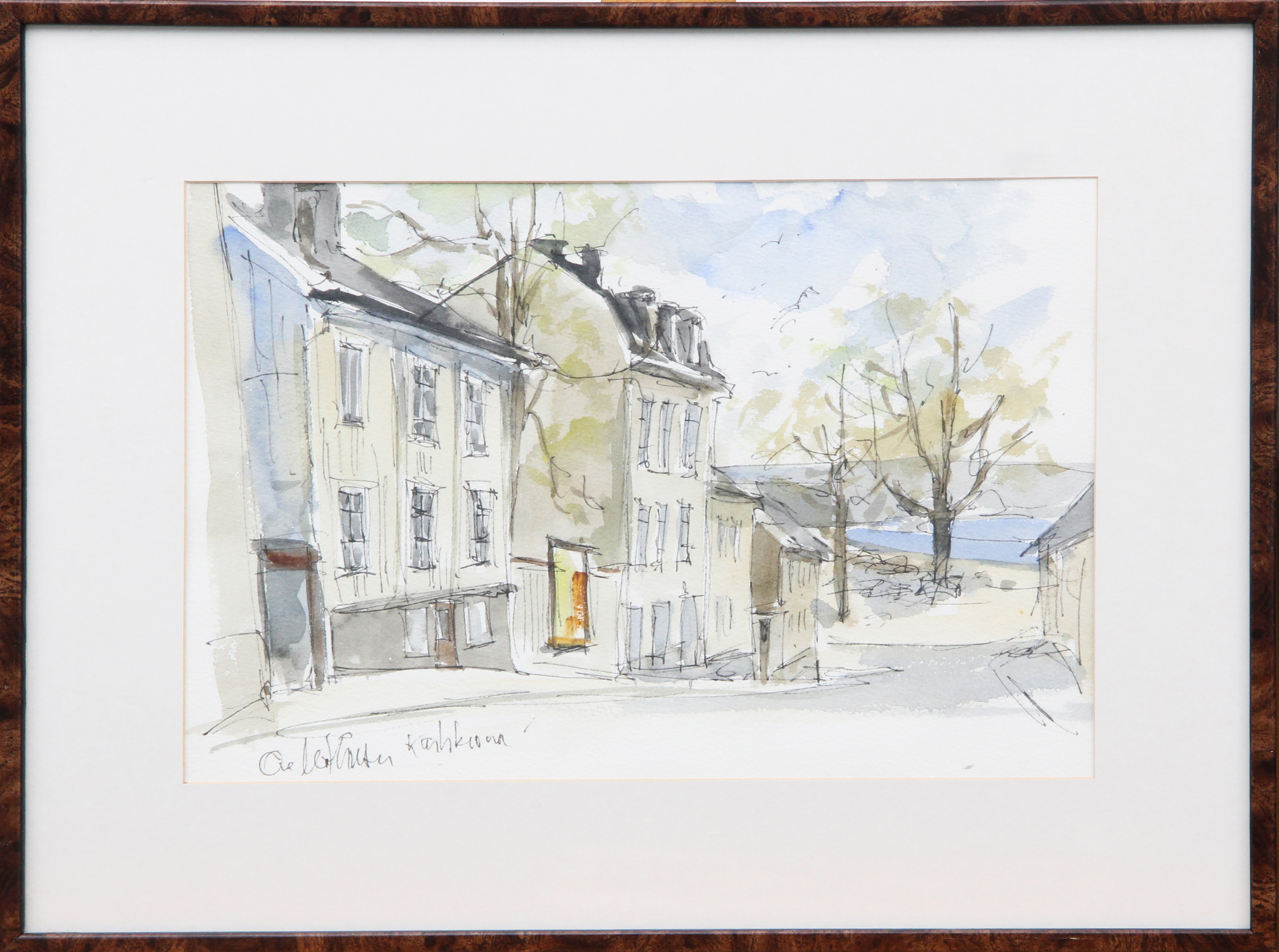 OLE MATHIESEN. AKVARELL, Karlskrona, signerad.