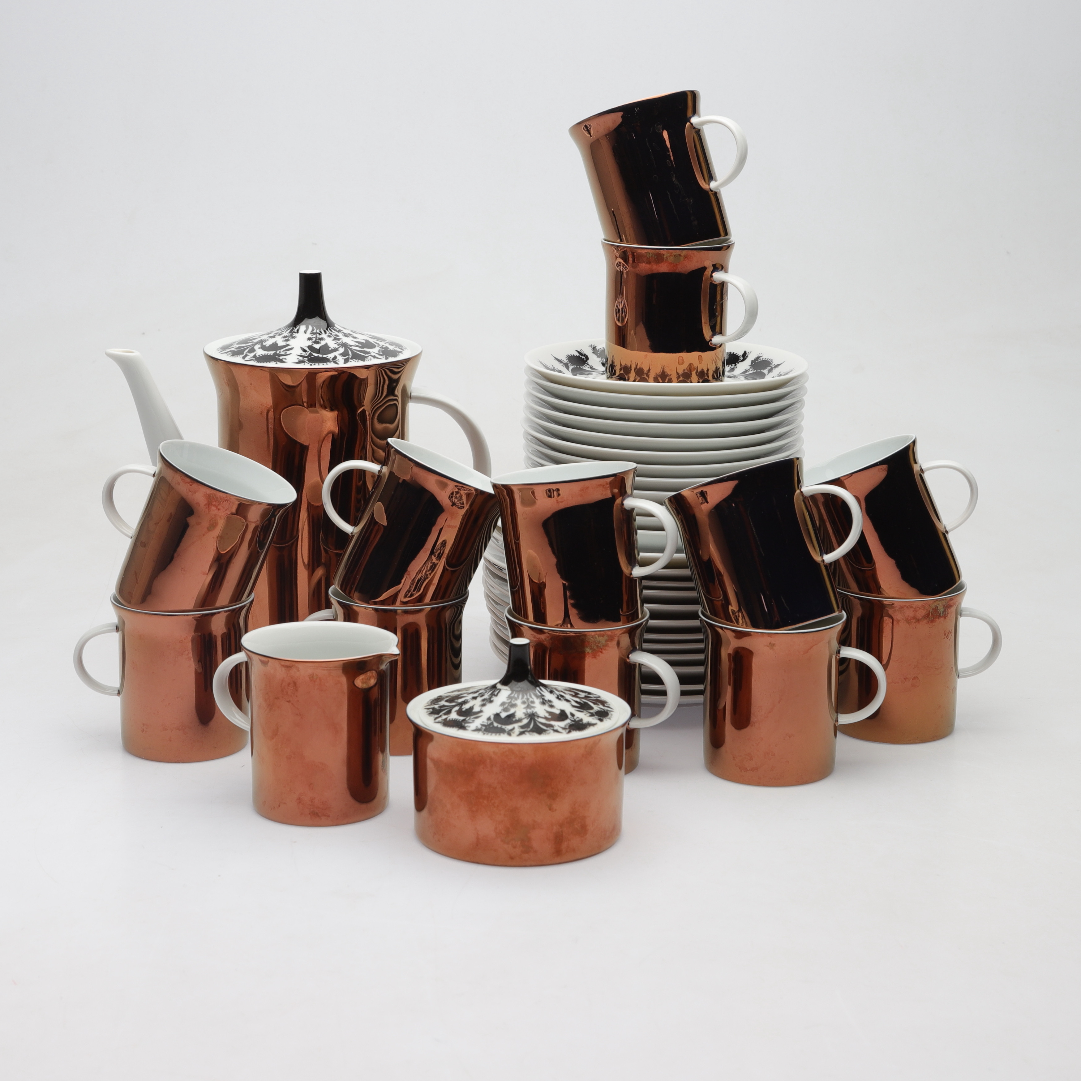BJÖRN WIINBLAD/HANS THEO BAUMANN. kaffeservis, 27 delar, porslin, "Hilton", Rosenthal, Tyskland.