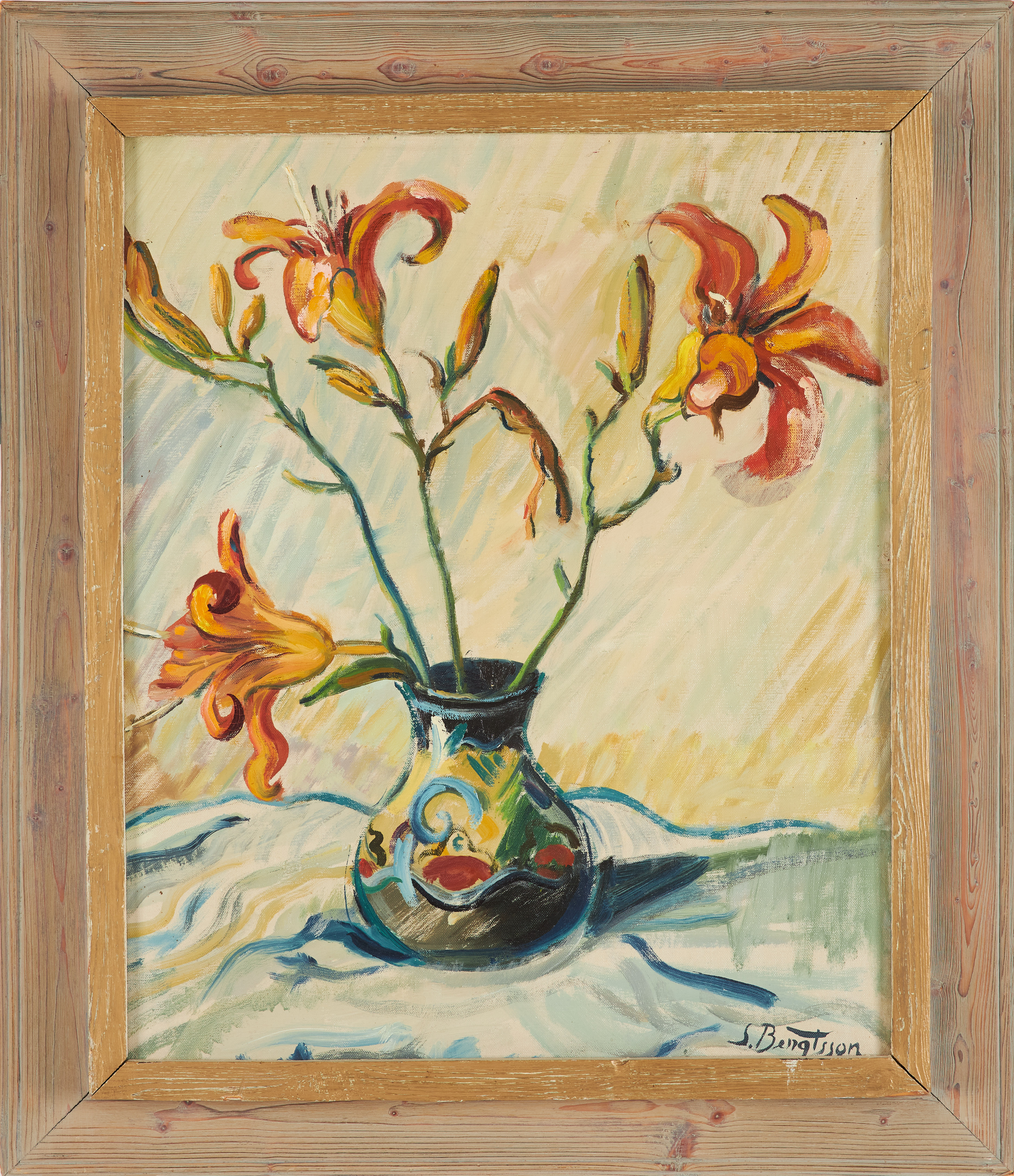 SIGRID BENGTSSON. stilleben, olja på duk, signerad.