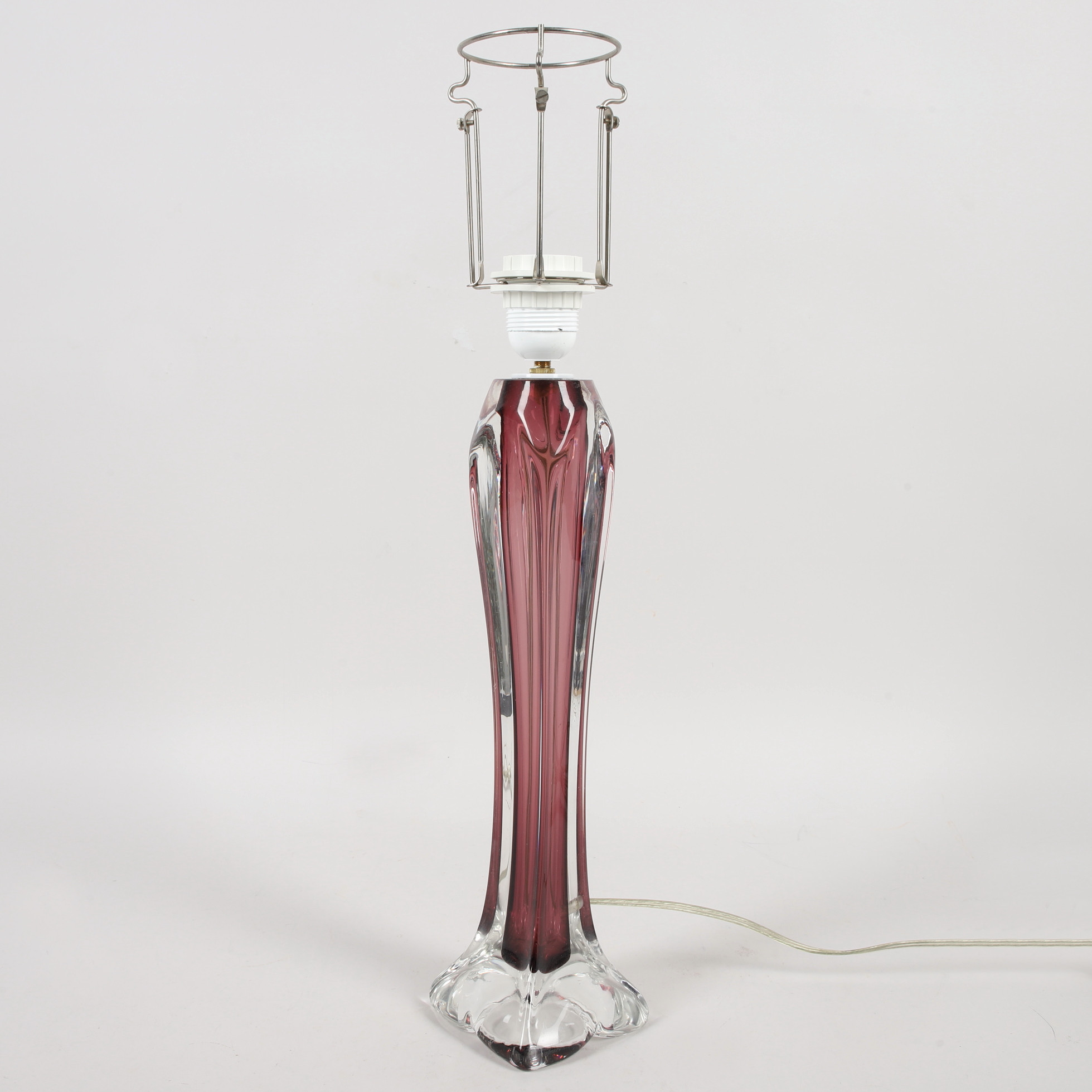 BORDSLAMPA, glas, troligen Paukl Kedelv, Flygsfors.