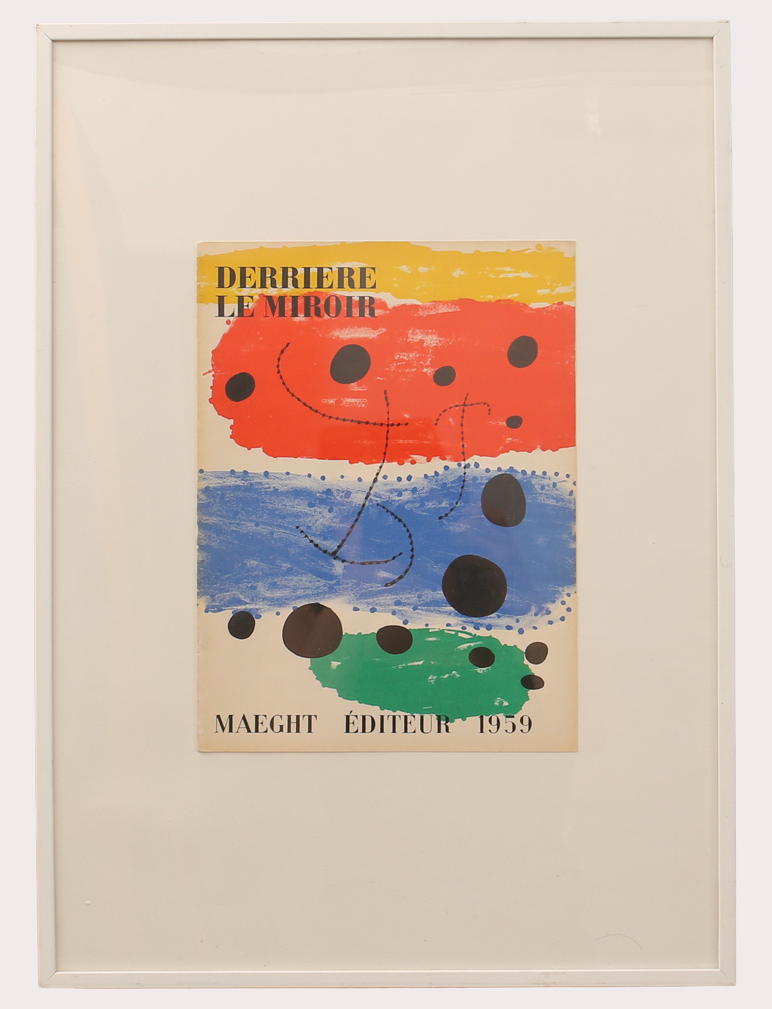 JOAN MIRÓ. Omslaget till Derriére le miroir, nr 117, utgiven av Galerie Maeght, Paris 1959, dubbelsidig.