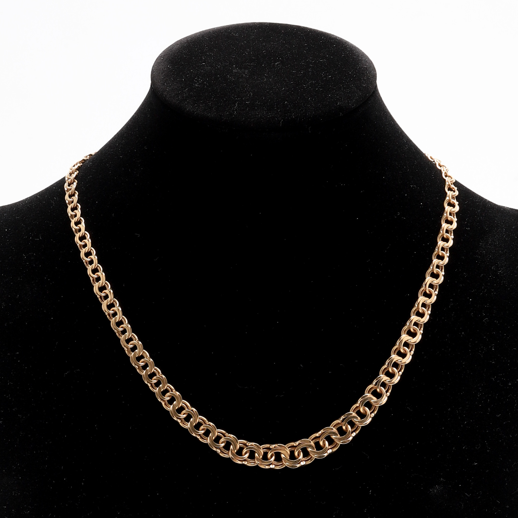 COLLIER, 18K guld. Bismarck, doserad. Svenska stämplar. Vikt 23,8 gram.