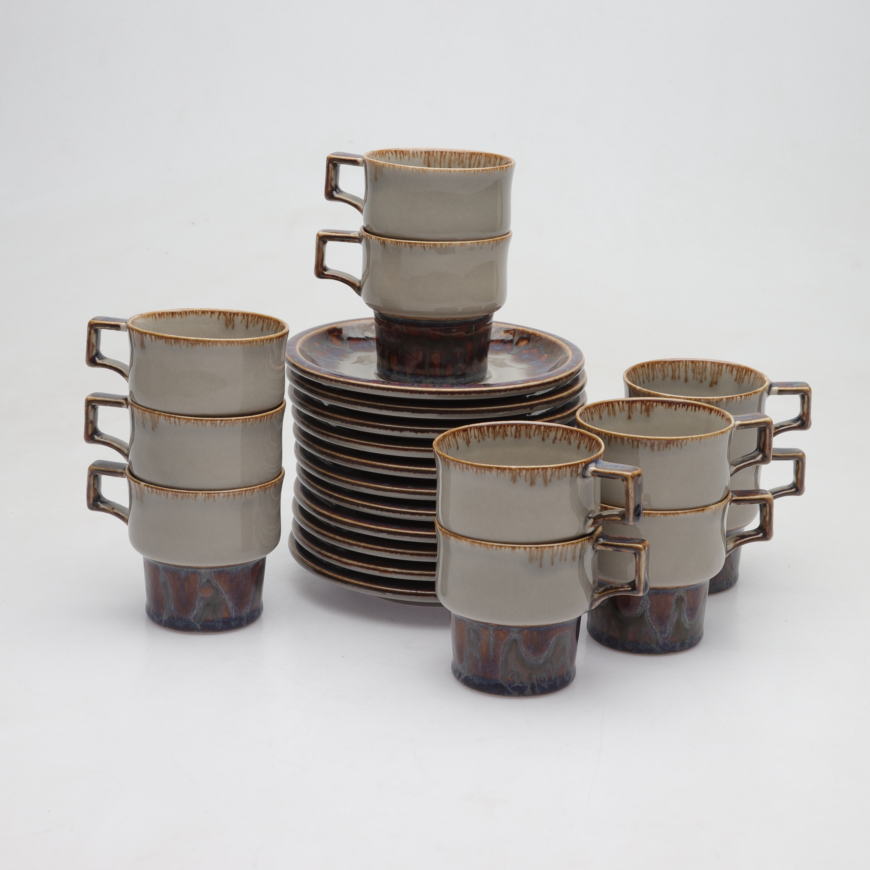 KAFFEKOPPAR, 11 st, stengods, "Mexico", Bing & Gröndahl, Danmark.