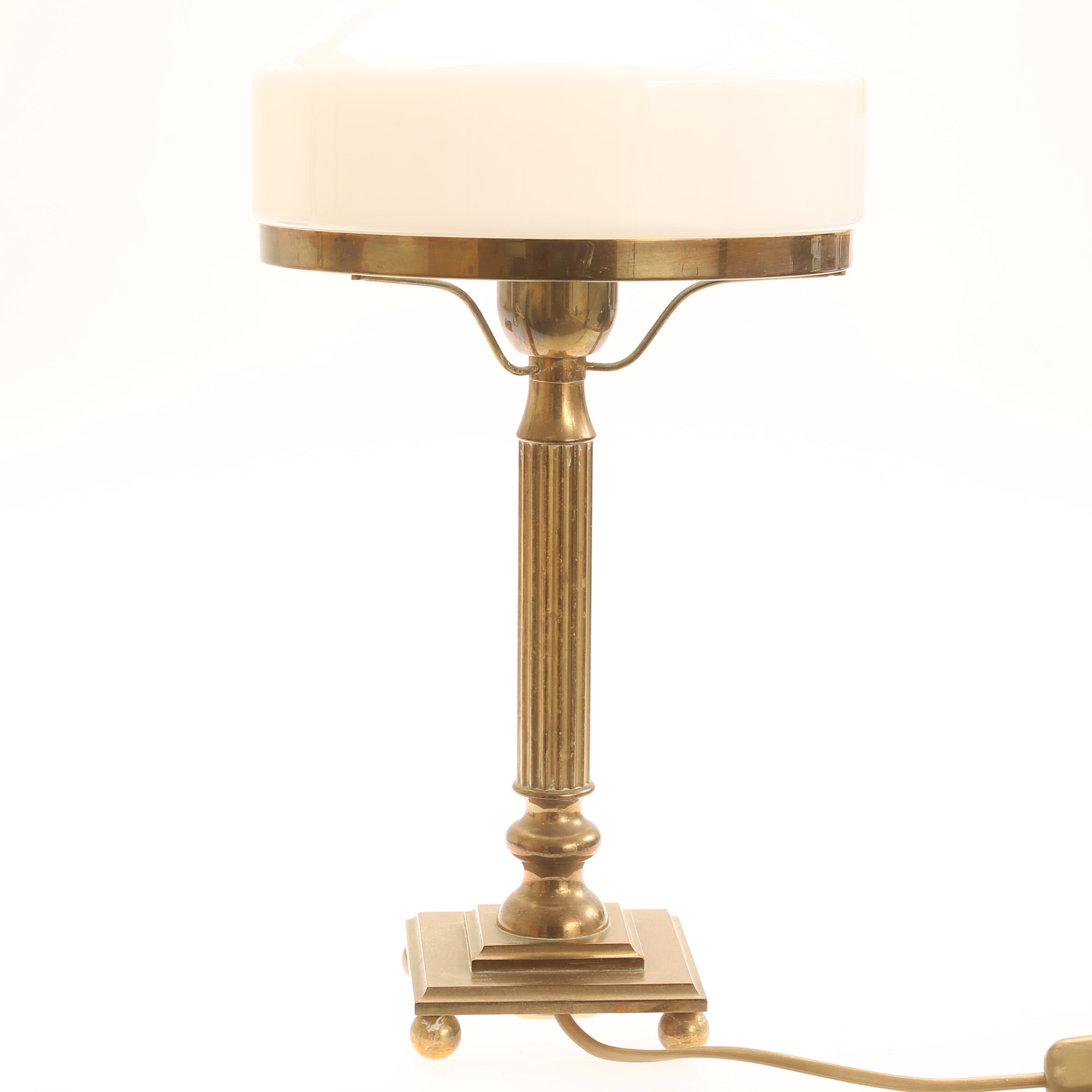 BORDSLAMPA, metall och glas, 1900-tal.