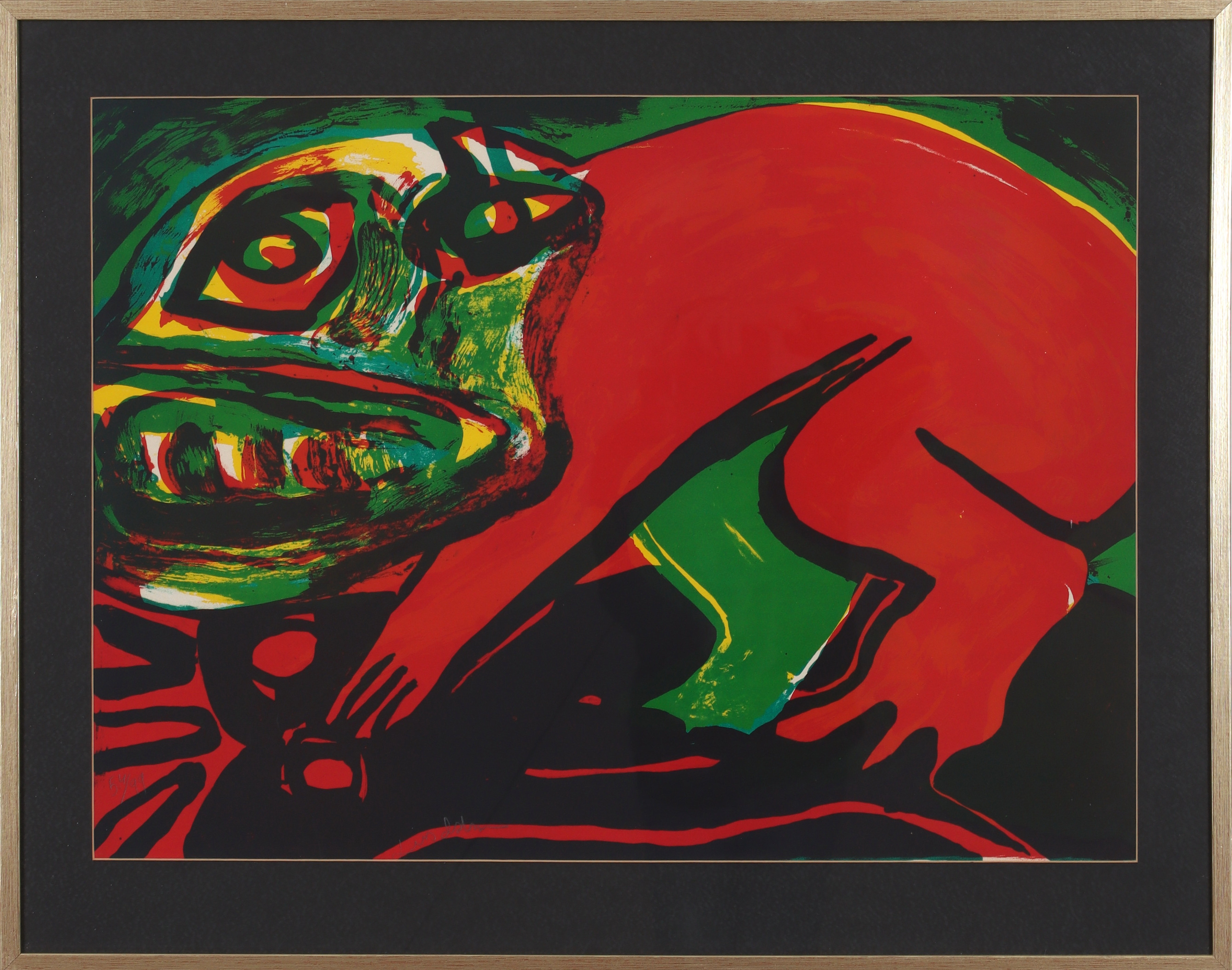 BENGT LINDSTRÖM. Komposition med figur, litografi, signerad och numrerad 54/99.