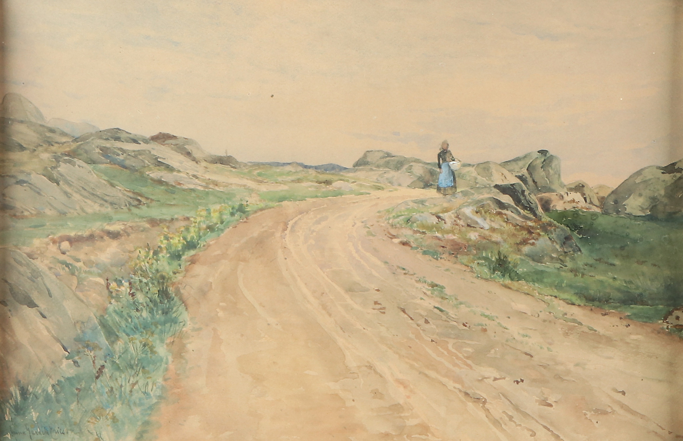 ANNA GARDELL-ERICSON. Akvarell. Signerad och daterad -86. "Koön".