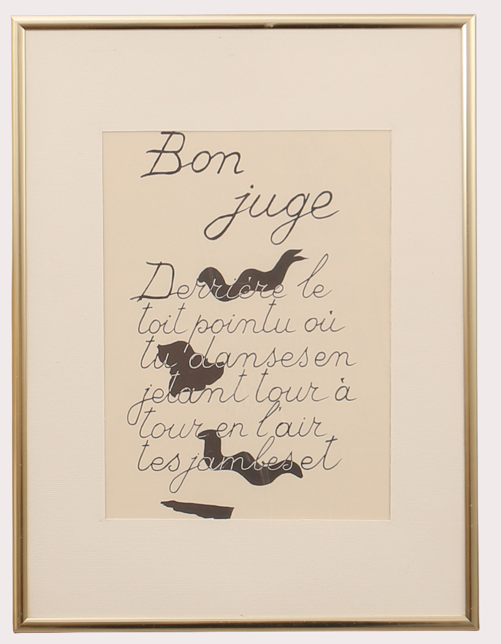 GEORGES BRAQUE. Litografi med kalligrafi och abstrakta figurer, " Bon Juge", Derriére le miroir, No 117, Paris 1959, utgiven av Galerie Maeght.