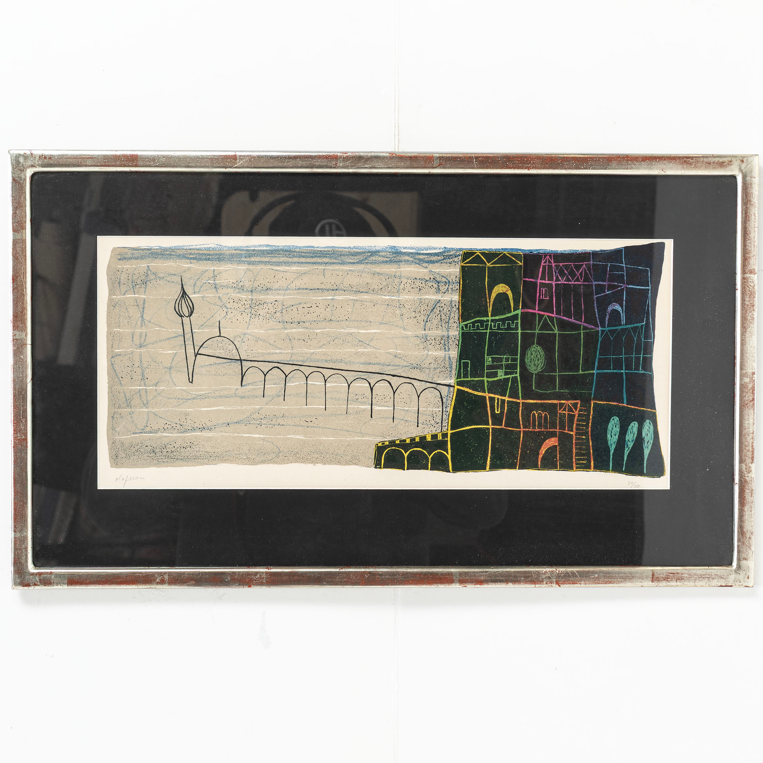 PIERRE OLOFSSON. " umbria " färglitografi, signerad och numrerad 40/50.
