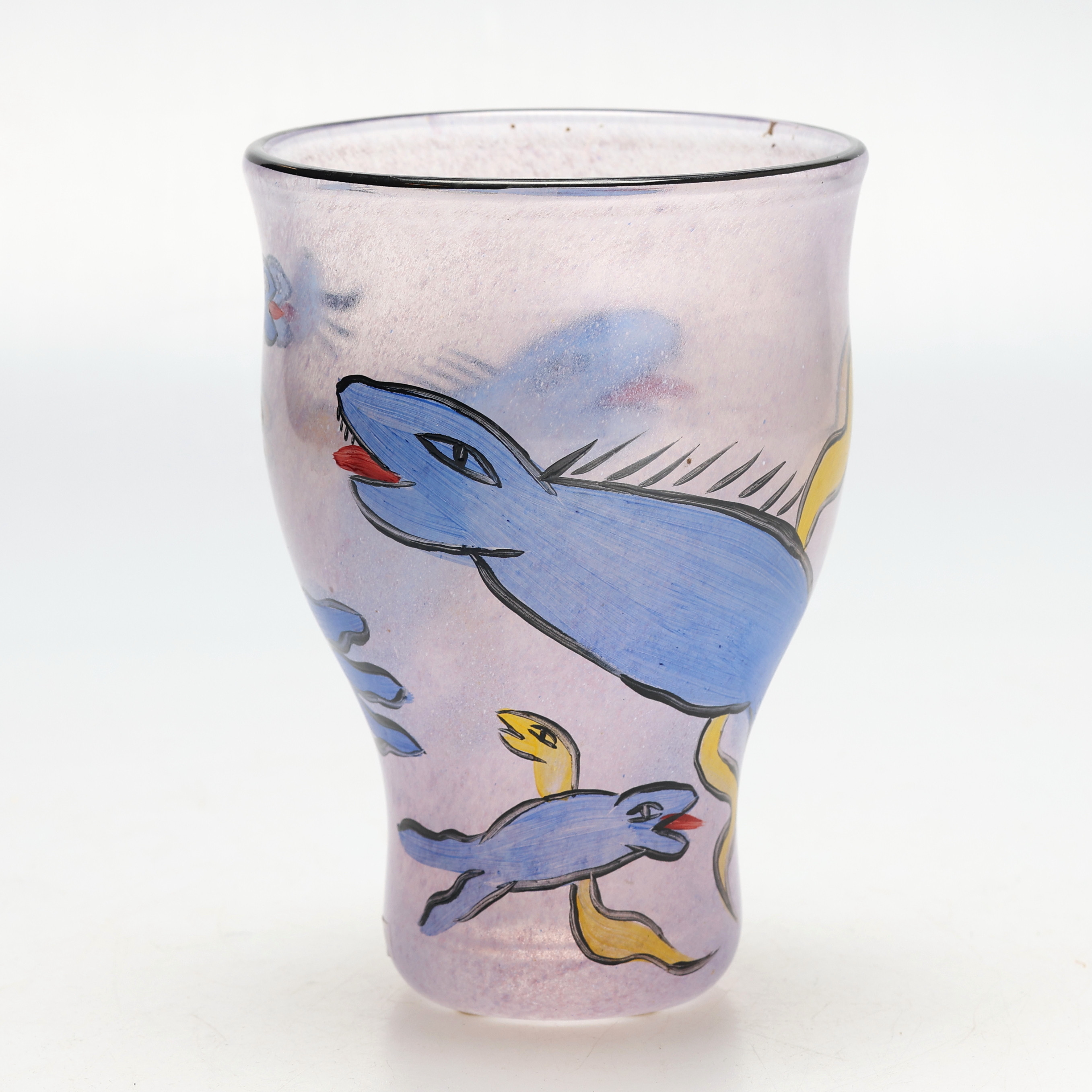 ULRICA HYDMAN-VALLIEN. Vas, bemålat glas, Kosta Boda Atelier, signerad Ulrica HV.