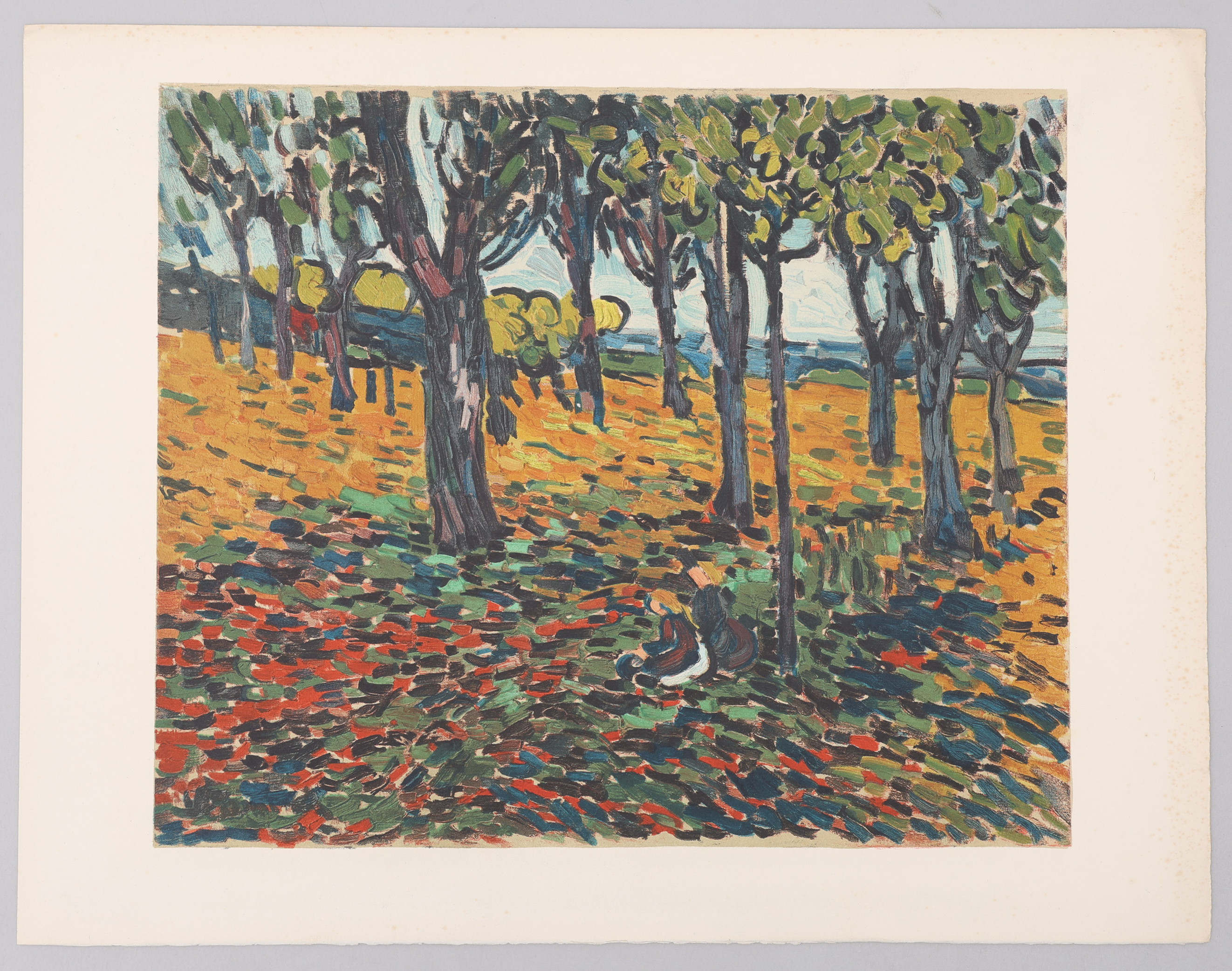 MAURICE DE VLAMINCK 1876-1958. EFTER. LITOGRAFI, "LA CHÂTAIGNERAIE À CHATOU", SIGNATUR I BILDEN, TRYCKT AV MOURLOT 1972.