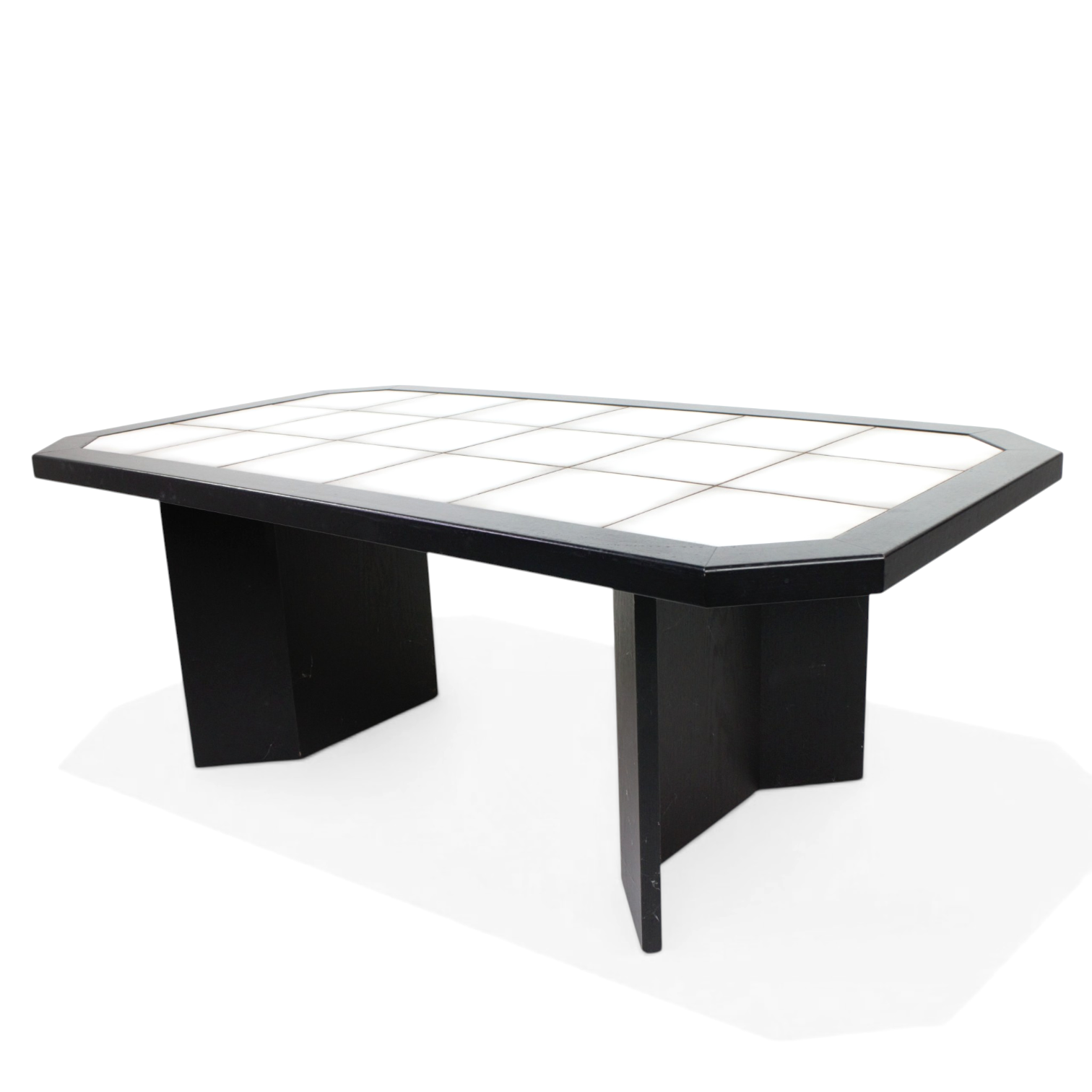 SOFFBORD, brun stomme av trä, kakelplattor, 1970/80-tal.