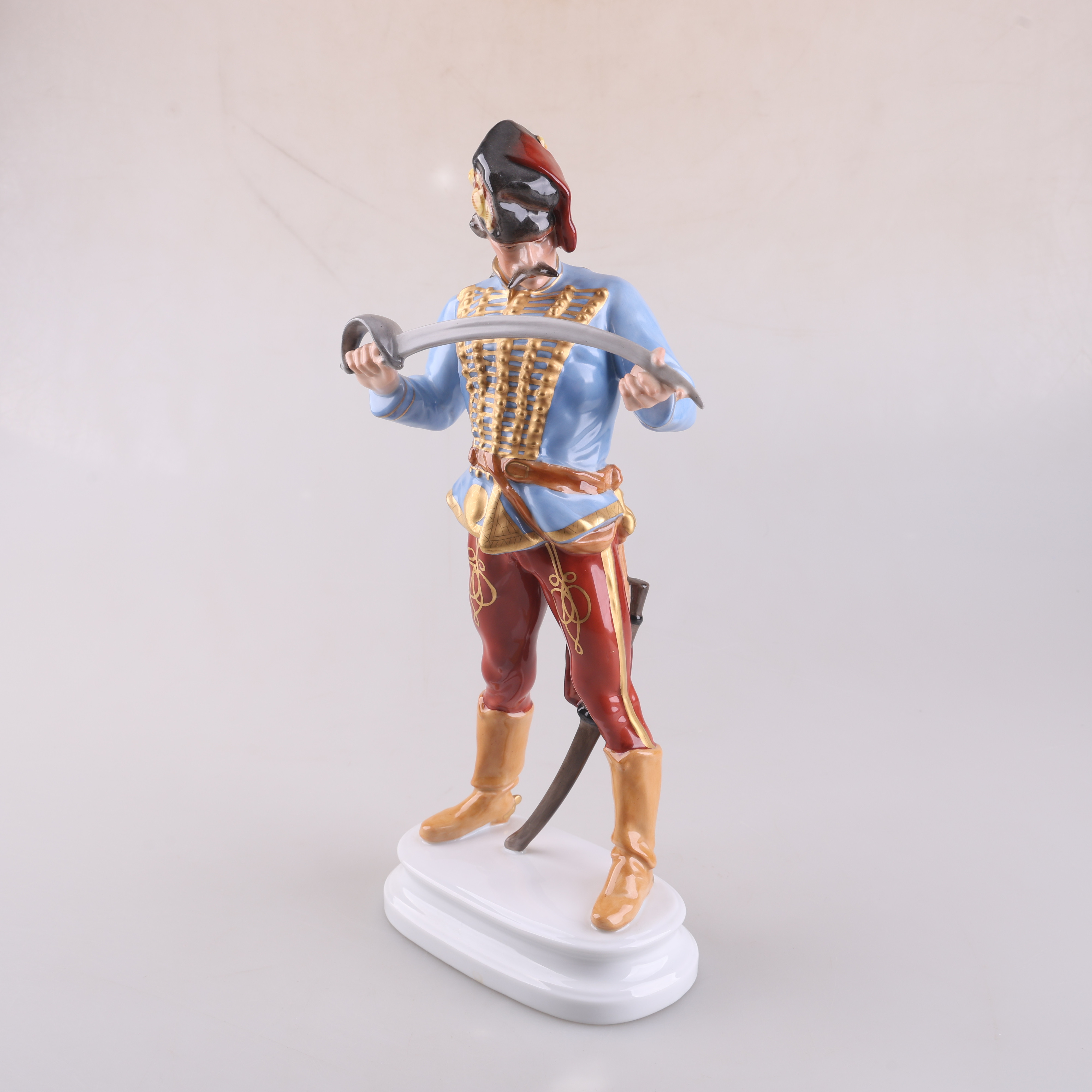 FIGURIN, porslin,"Hadiks hussar", modell 5505,soldat,Herend,Ungern.