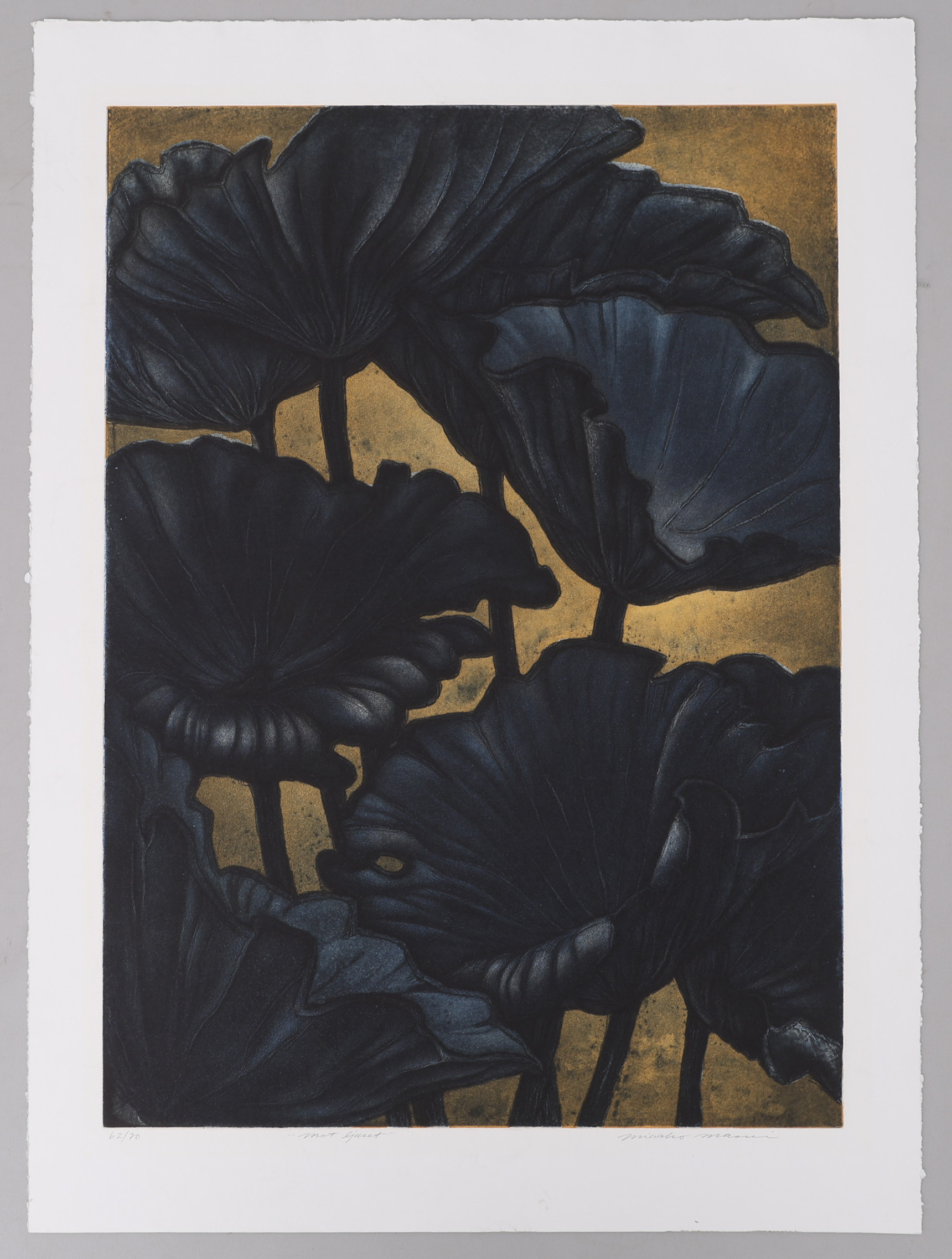 MINAKO MASUI 1940-. ETSNING, "MOT LJUSET", SIGNERAD OCH NUMRERAD 62/70.