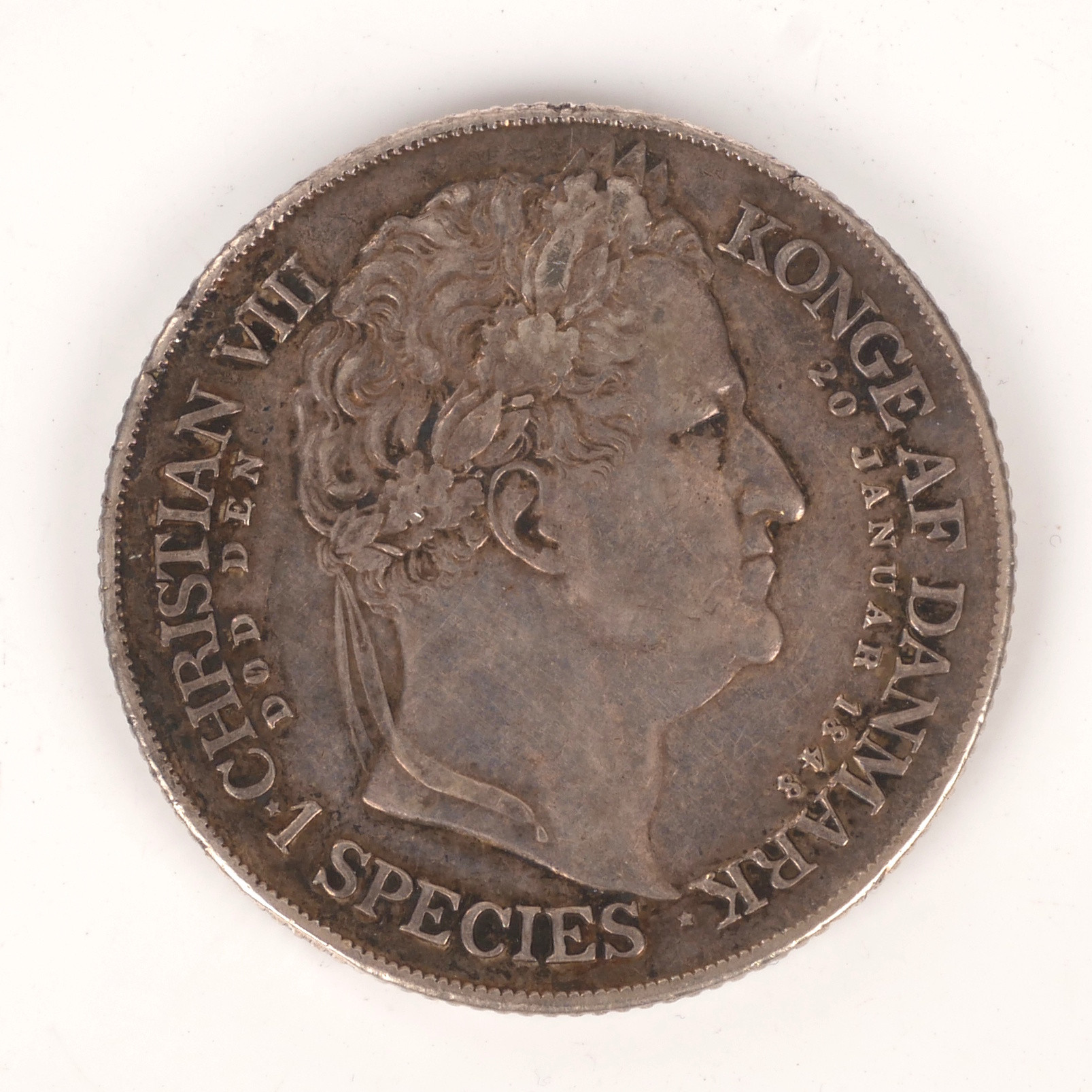 MYNT, Danmark 1 speciedaler Christian VIII and Accession of Frederick VII, silver, 1848.