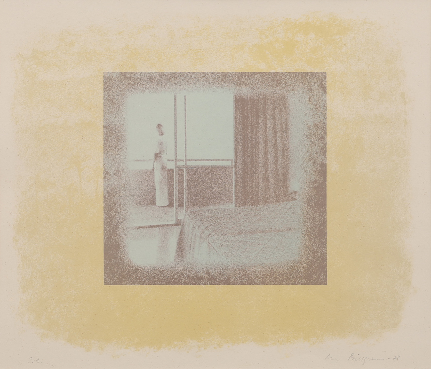 OLA BILLGREN. LITOGRAFI, "MONITOR", SIGNERAD, NUMRERAD E.A. OCH DATERAD 1978.