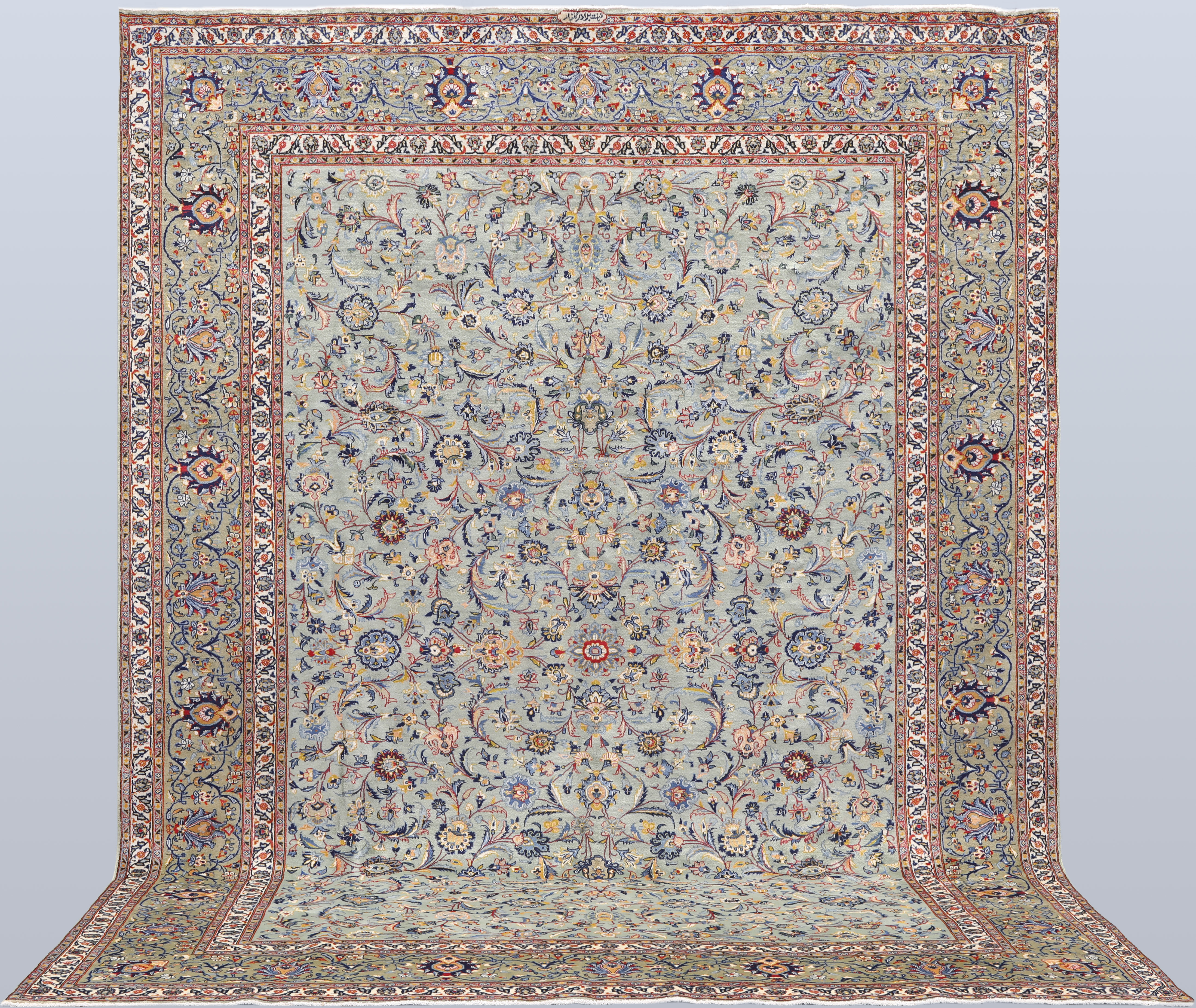 ORIENTMATTA. Grön Keshan fine, 400 x 296 cm.