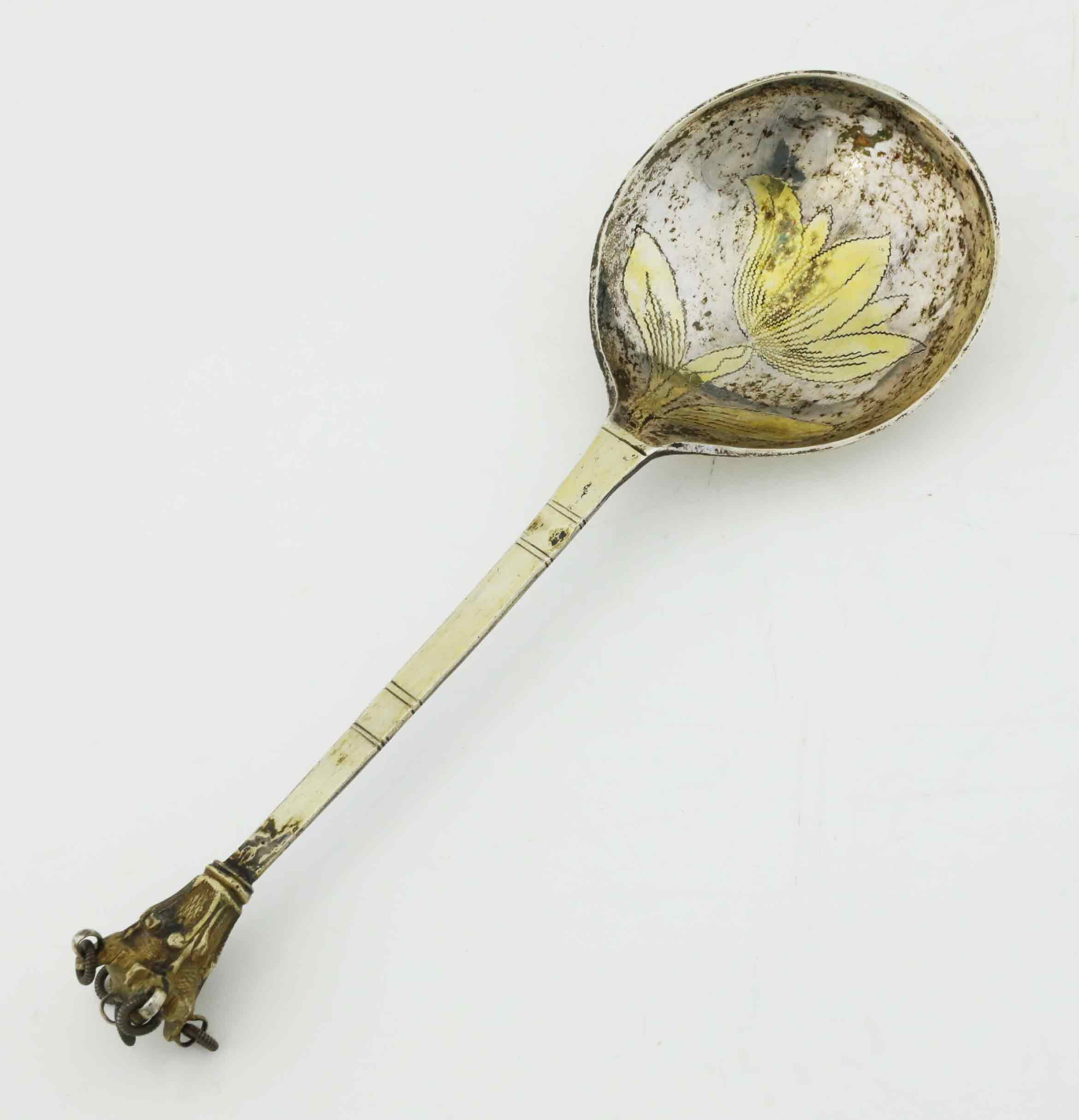 NILS GRUBB. Brännvinssked, silver, Hudiksvall, 1790.