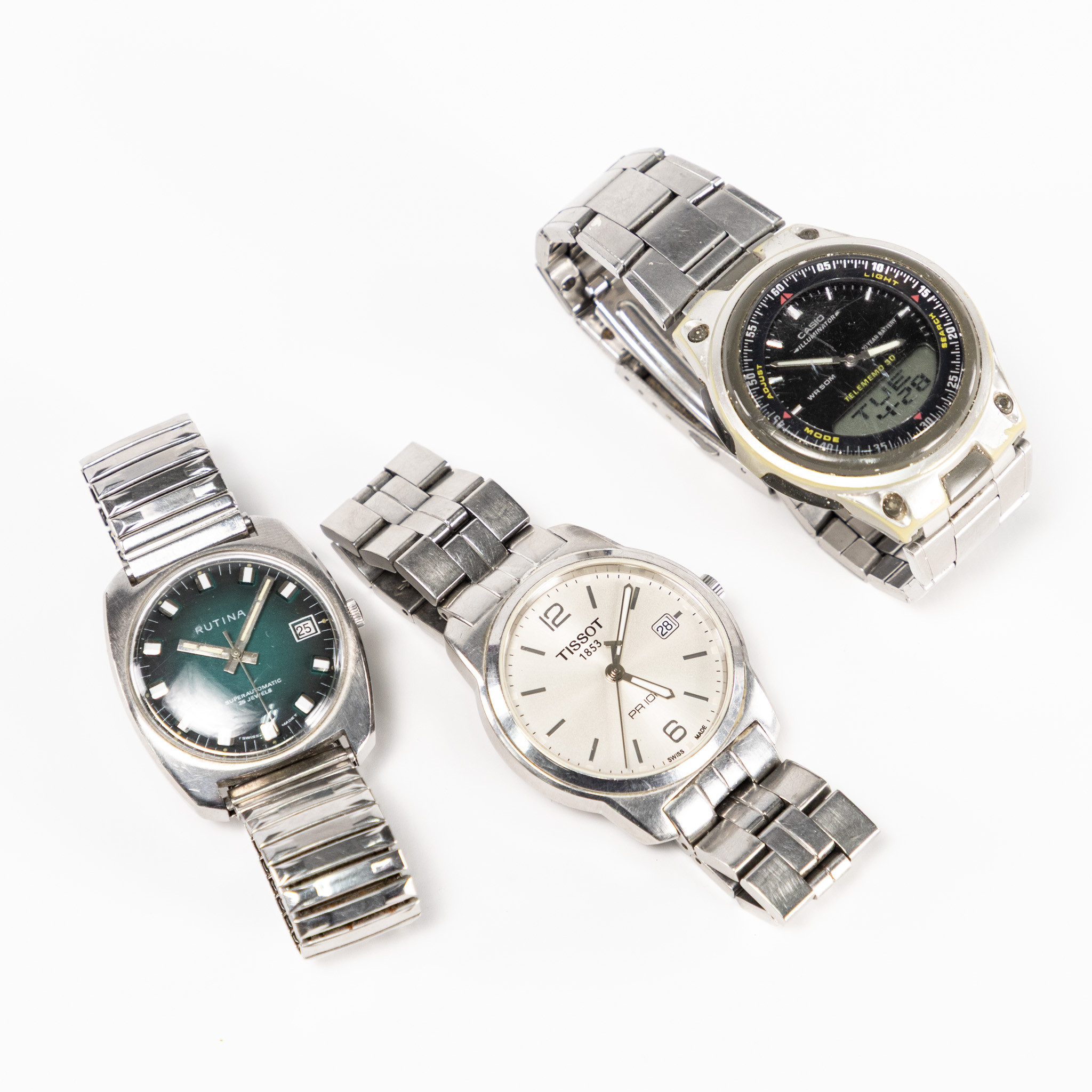ARMBANDSUR. 3 st, Tissot, Casio, Rutina.