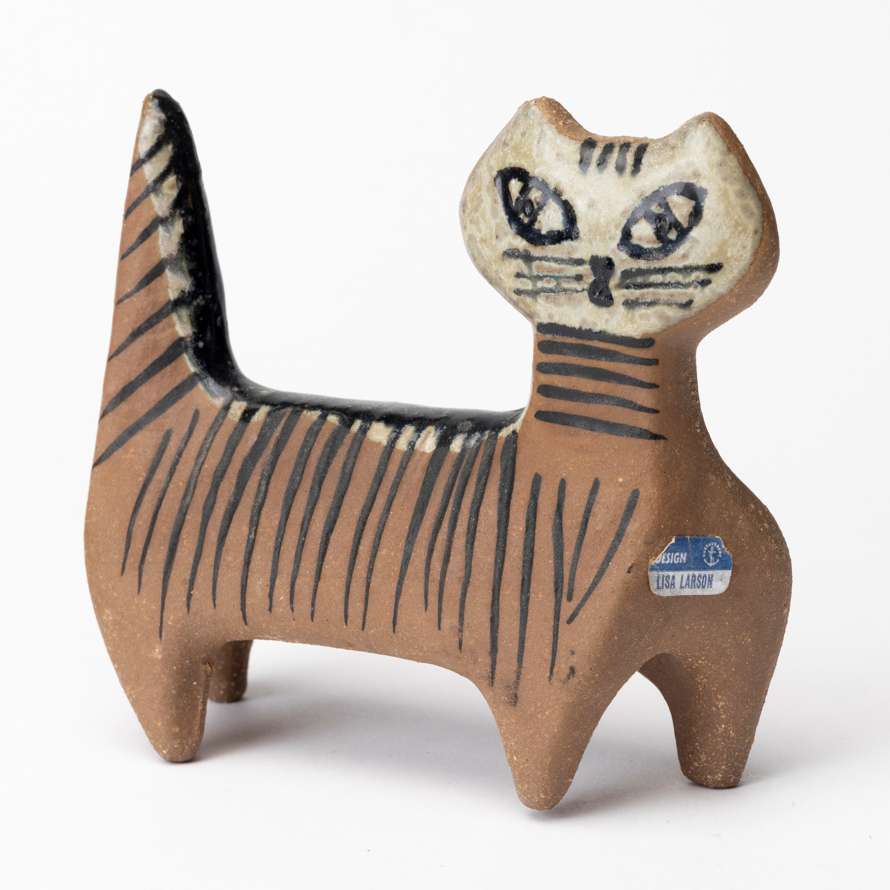 LISA LARSON. Figurin, stengods, "Katt", ur serien "Lilla Zoo", formgiven 1955, etikettmärkt, Gustavsberg.