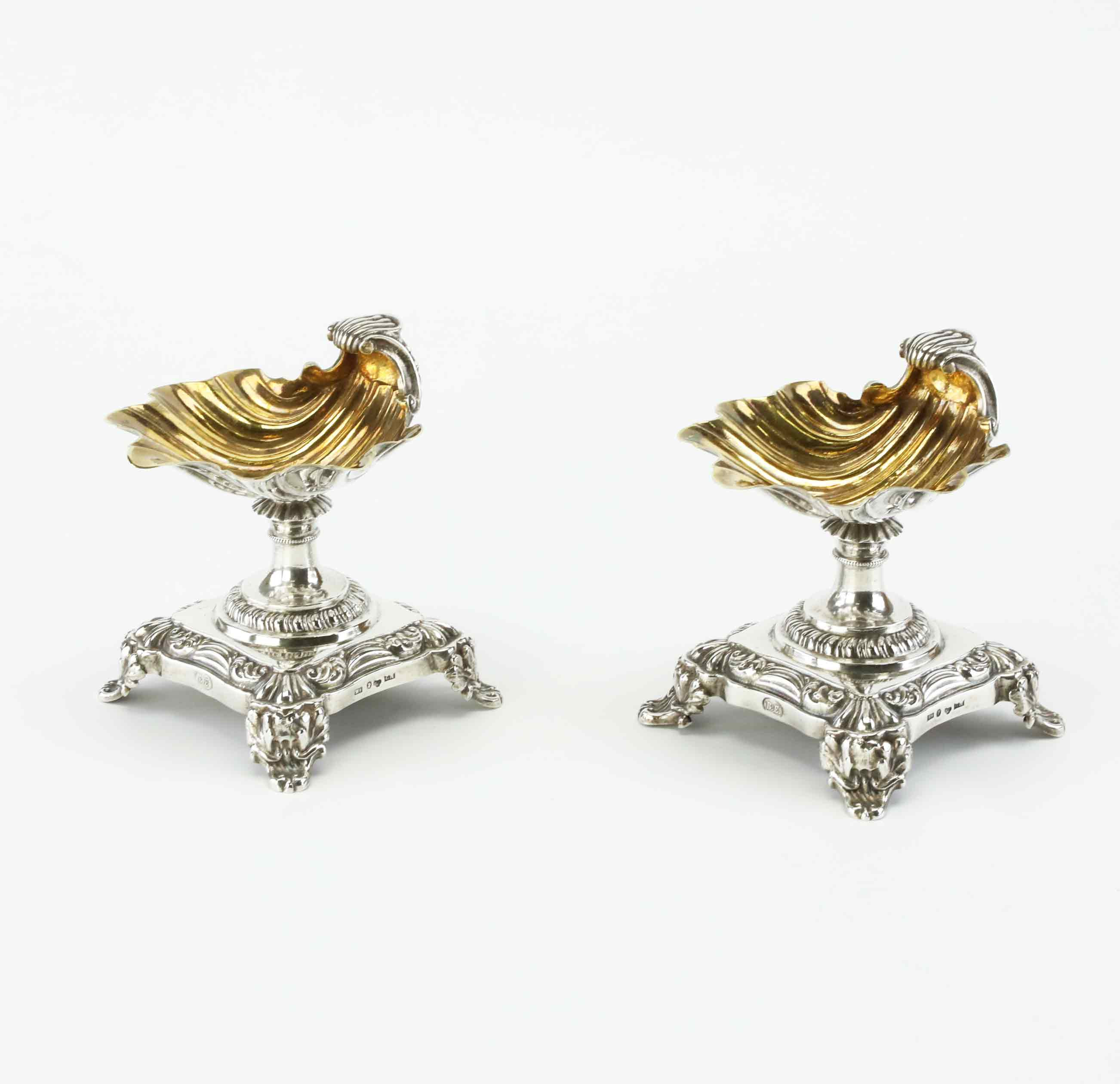 GUSTAF MÖLLENBORG. Salt & pepparkar, silver, Stockholm, 1838.