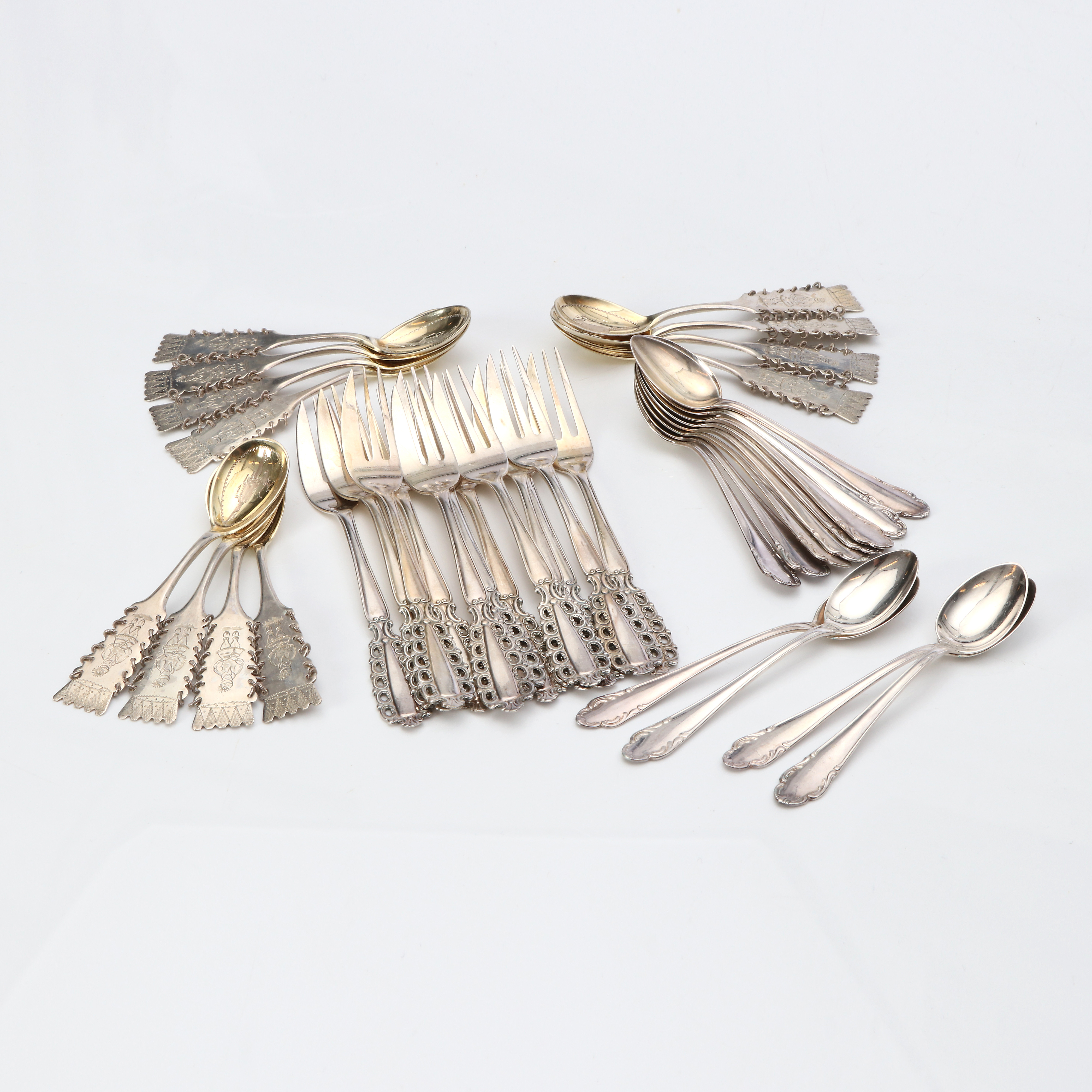 PARTI SILVERBESTICK, 36 DELAR. Vikt ca 475 gram.