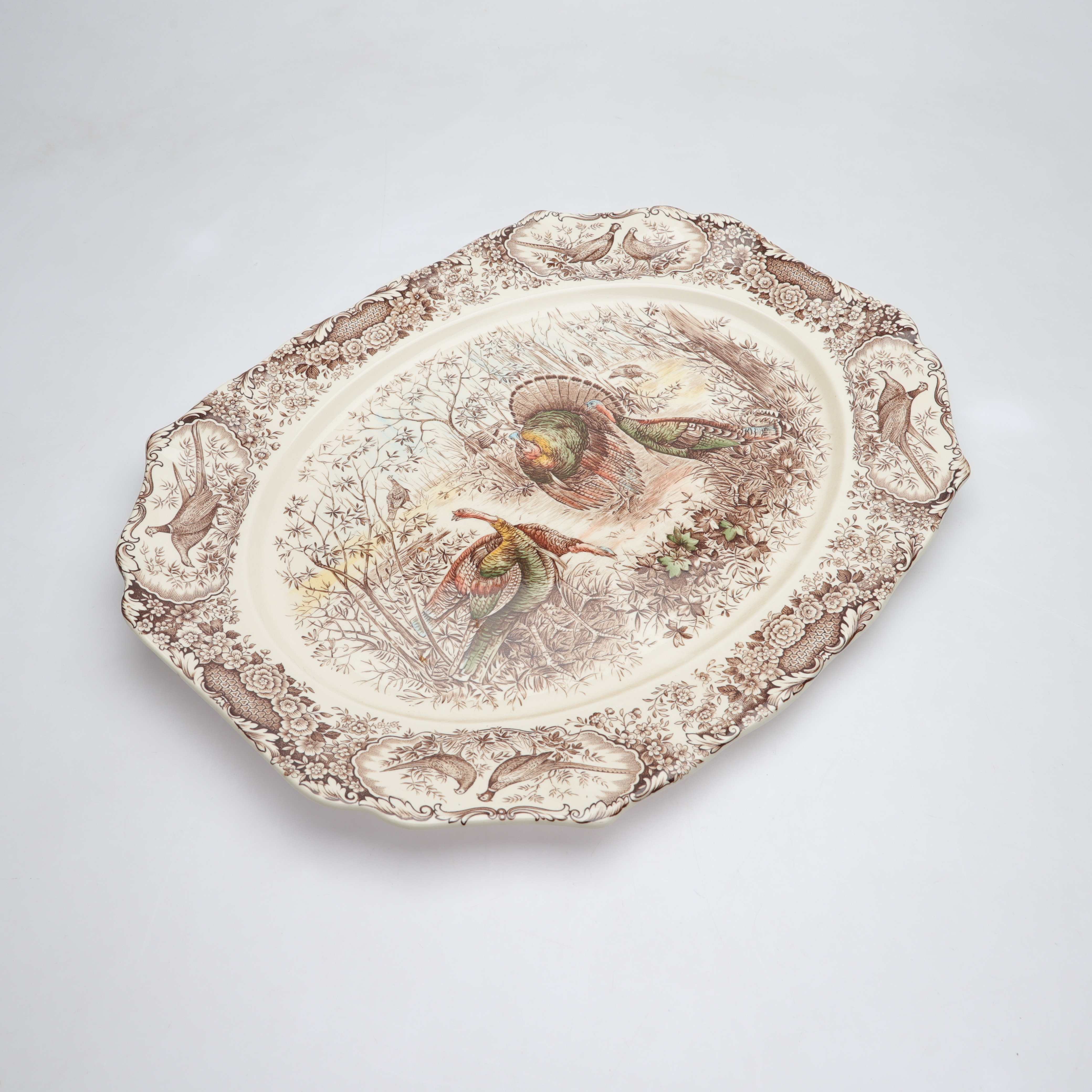STEKFAT, flintgods, "Woodland", Johnson Bros, England.