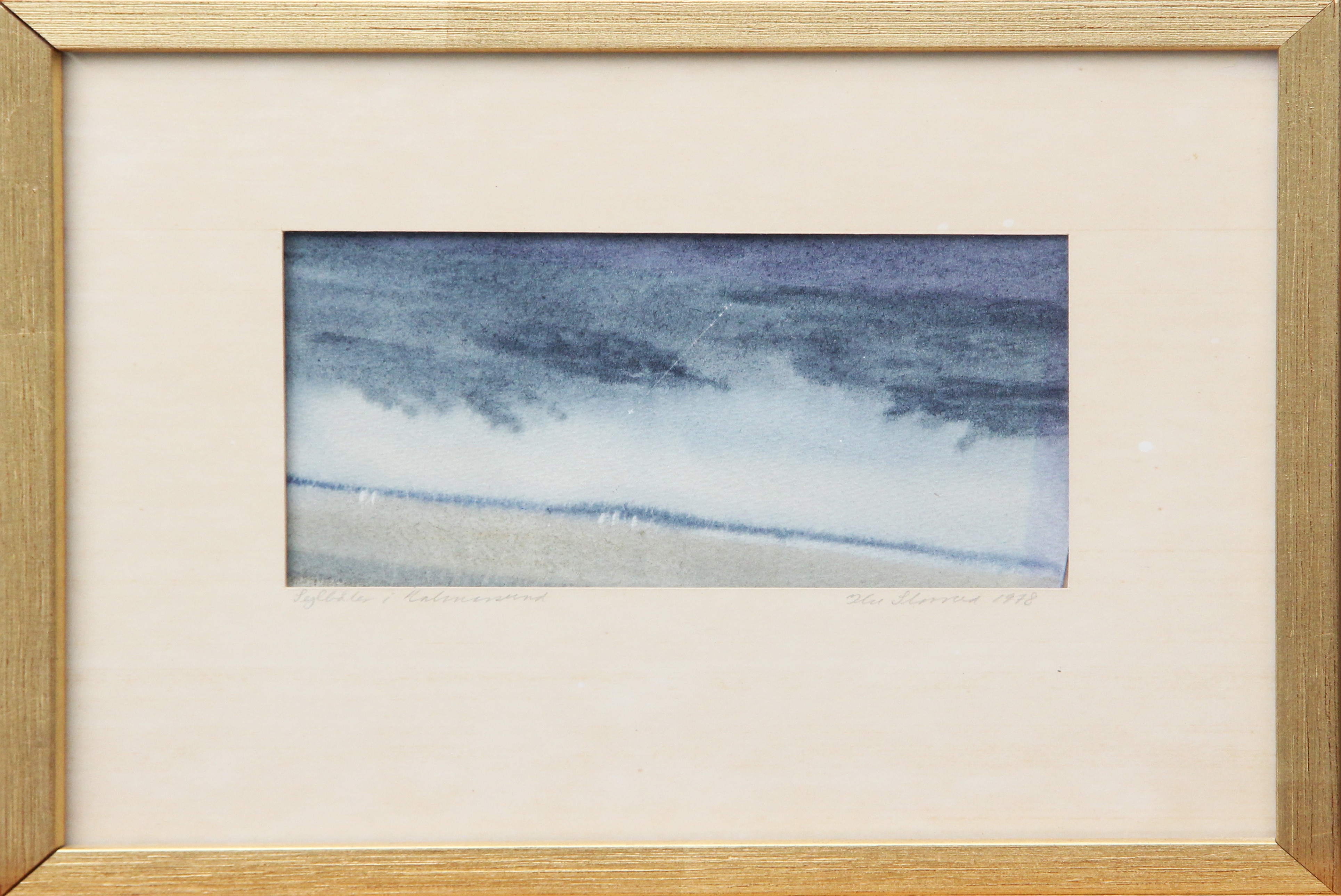 OIDENTIFIERAD KONSTNÄR. AKVARELL "segelbåtar i Kalmarsund" signerad, 1978.