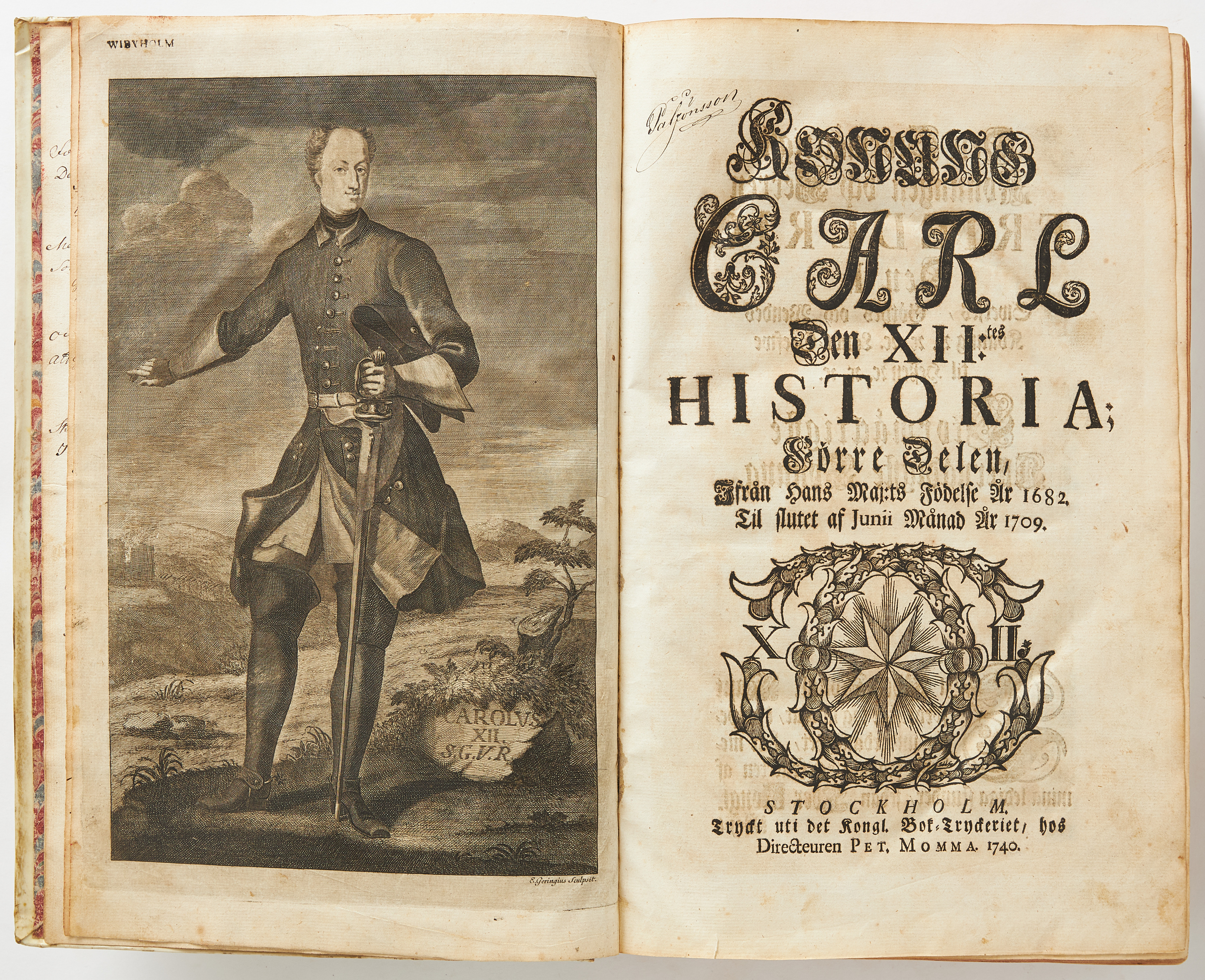 KARL XII:S HISTORIA AV NORDBERG, 1740, 2 volymer.