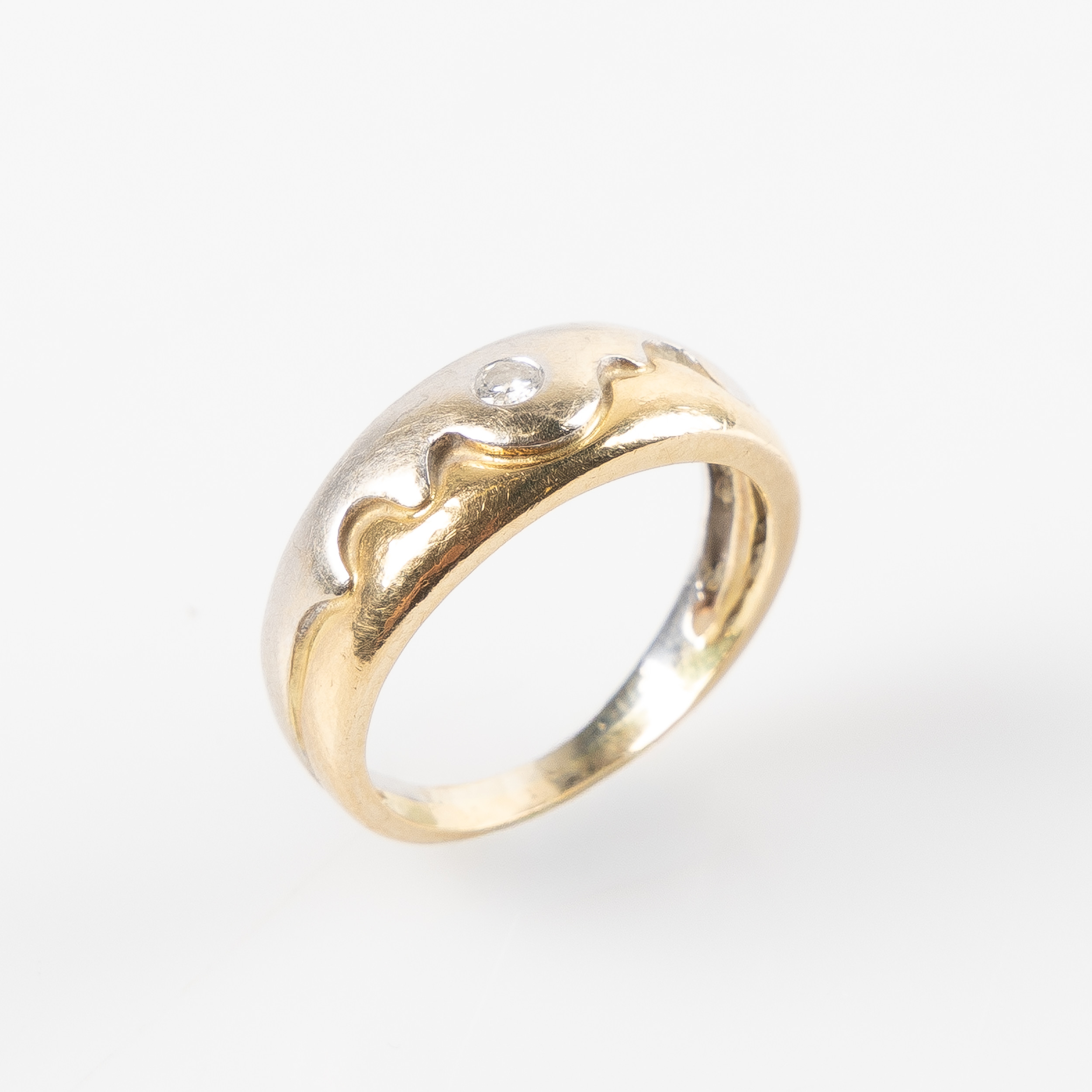 RING, 18K röd- och vitguld, diamant ca 0,01 ct.