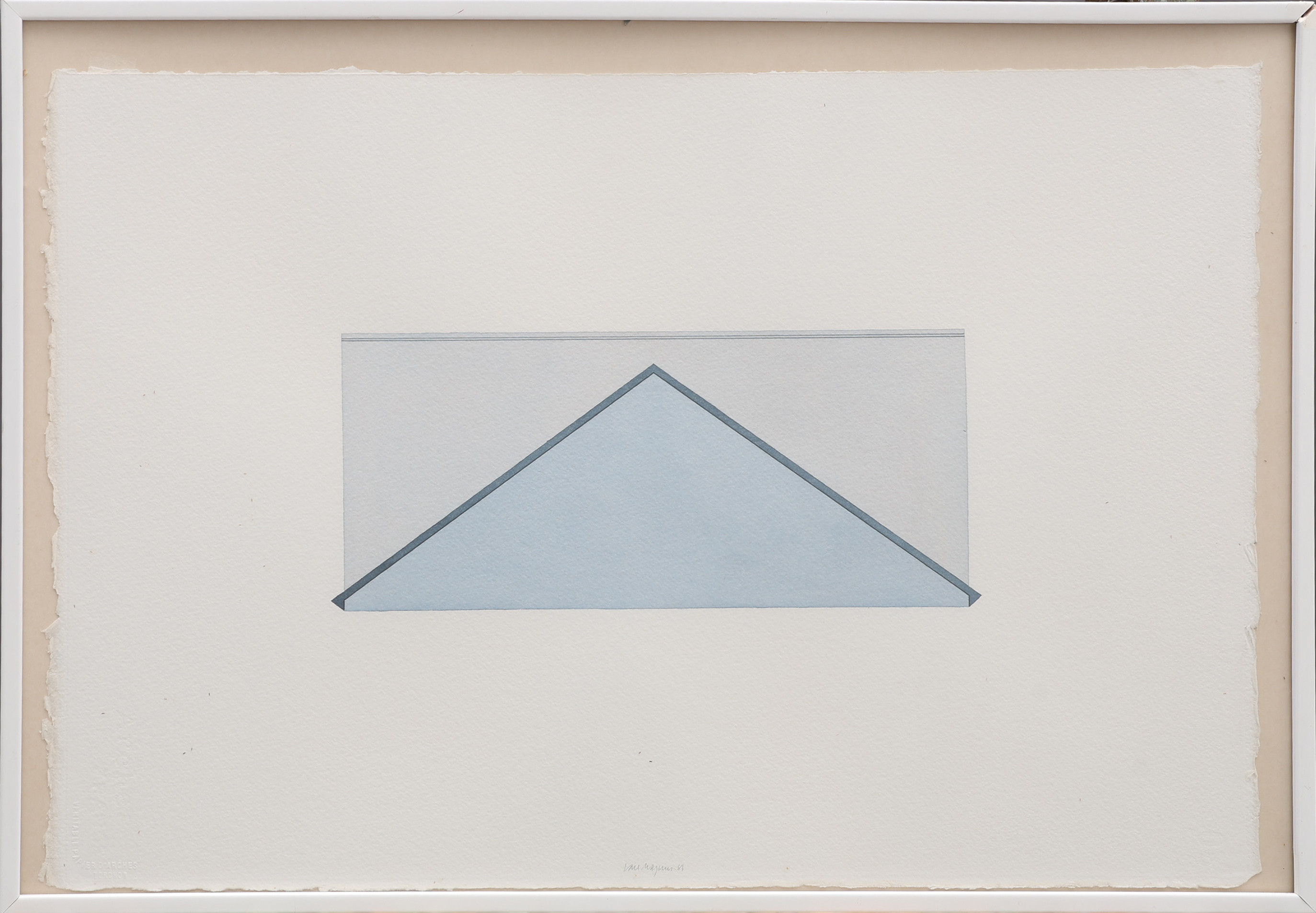 CARL MAGNUS. AKVARELL, "TOMB", SIGNERAD OCH DATERAD 1981, MED DEDIKATION.