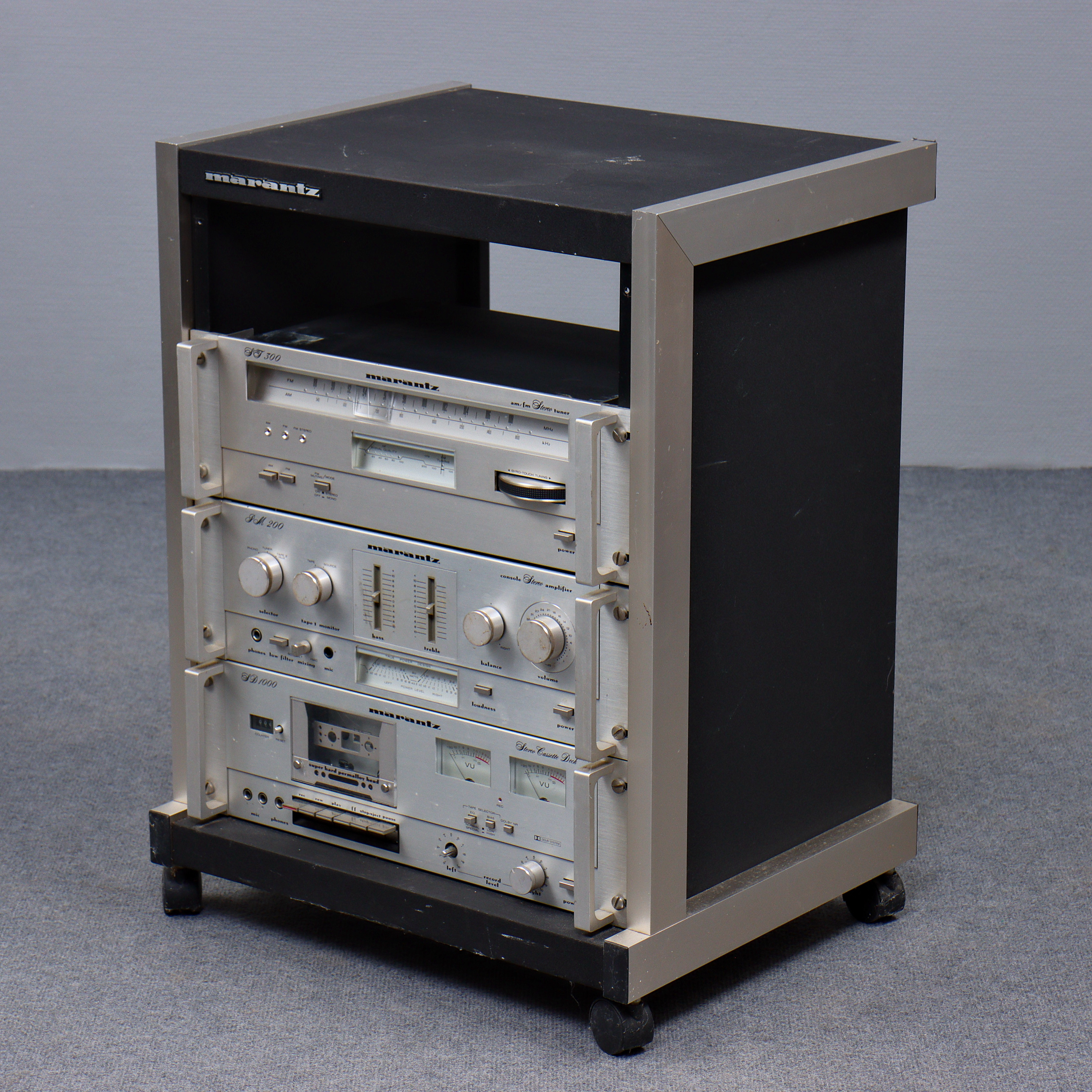 STEREO, MARANTZ, TUNER SJ 300, AMPLIFIER PM 200, KASSETTDÄCK SD 1000.