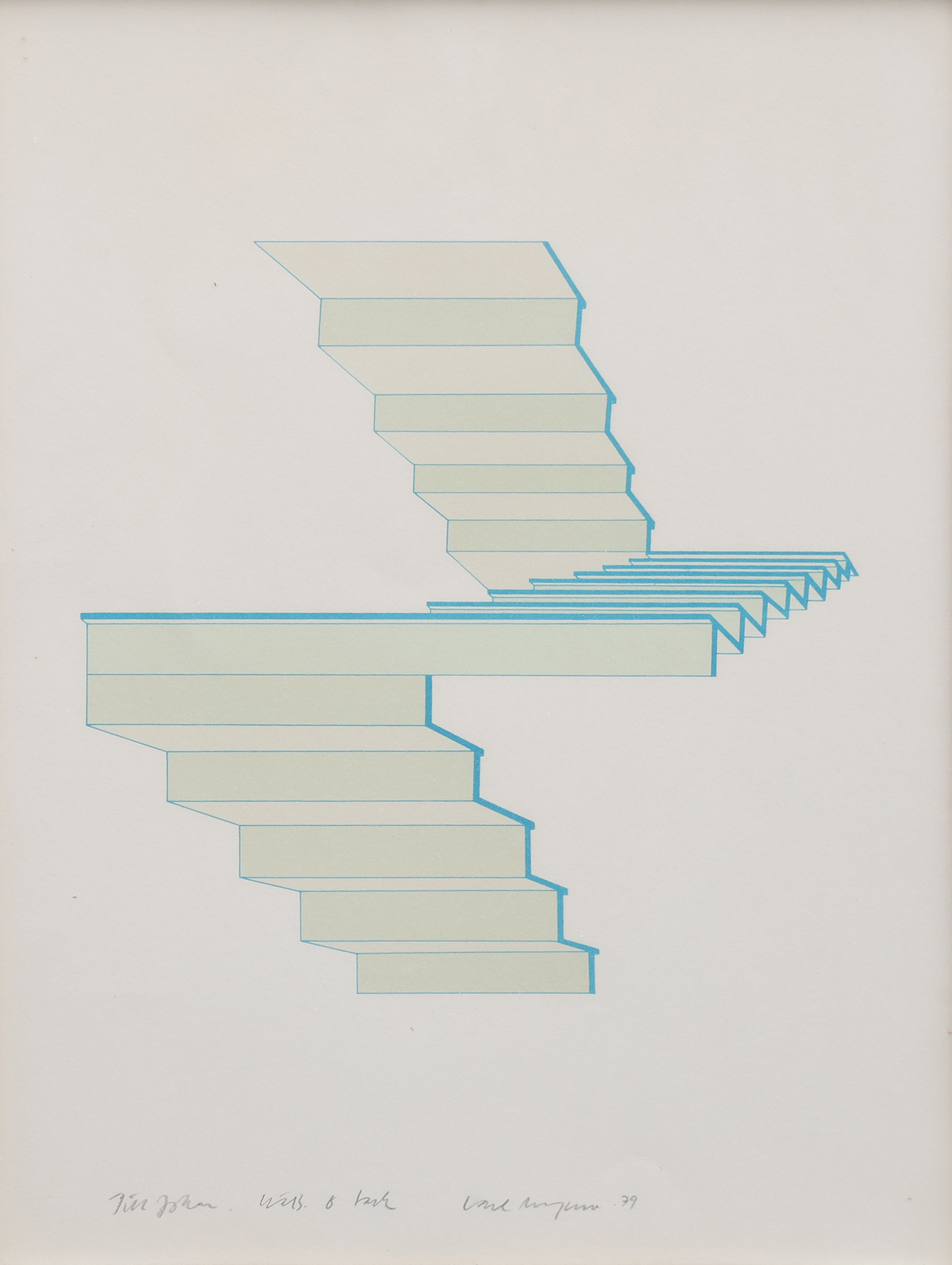 CARL MAGNUS. LITOGRAFI, SIGNERAD MED DEDIKATION OCH DATERAD 1979, ONUMRERAD.