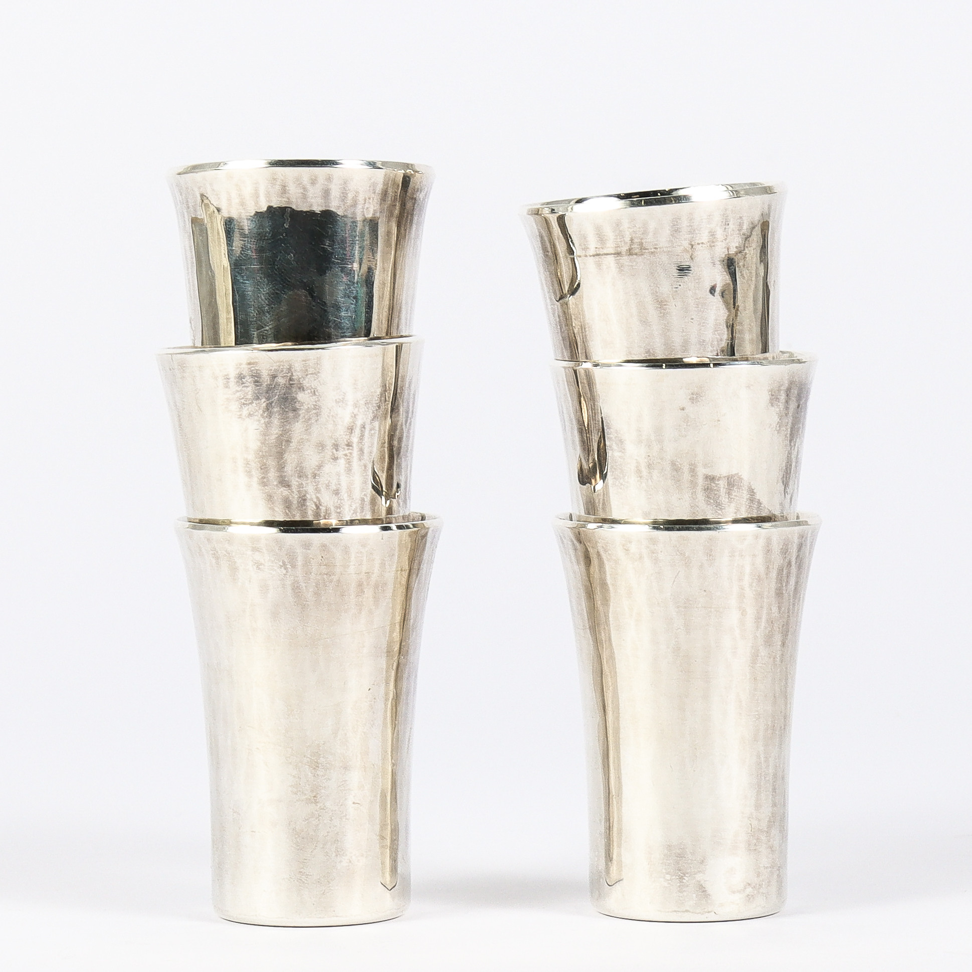 ERIC LÖFMAN. Supkoppar 6 stycken, sterlingsilver, MGAB, 1970-tal.