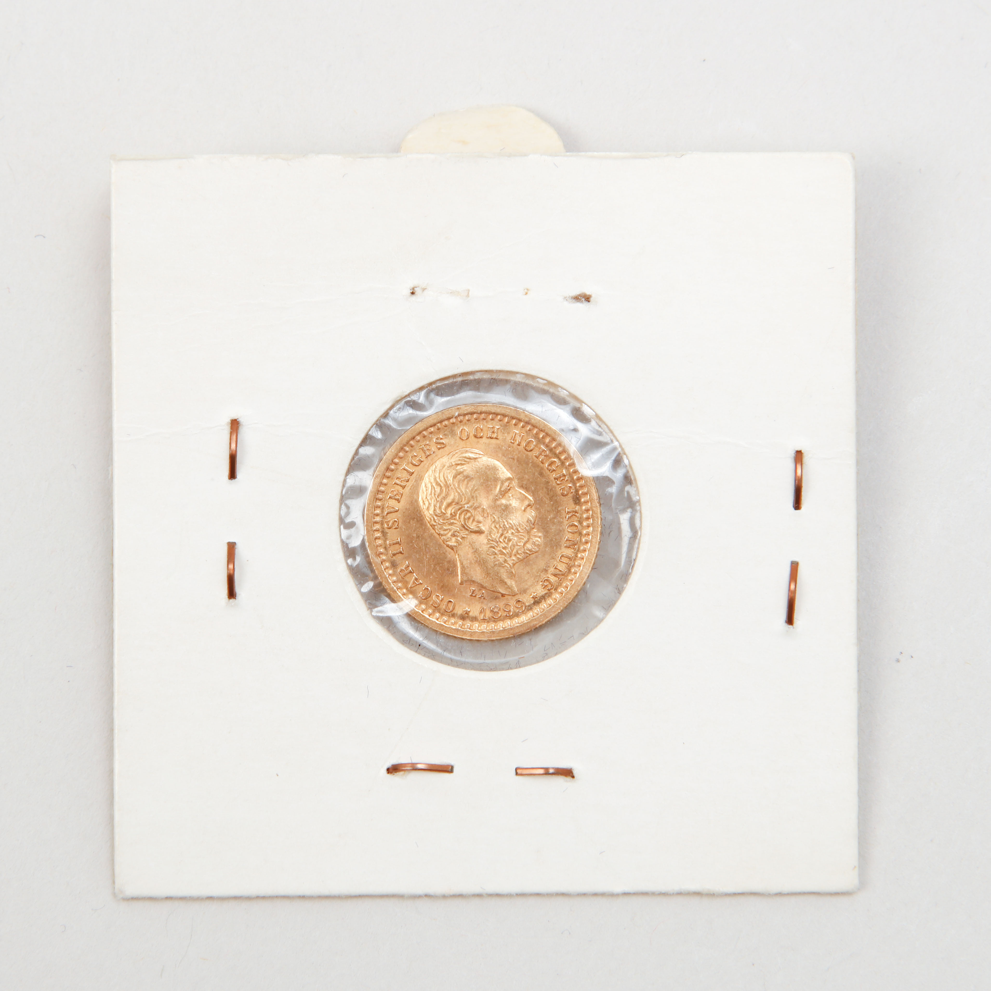 GULDMYNT, 5 kronor, 1899, vikt ca 2,2 gram.
