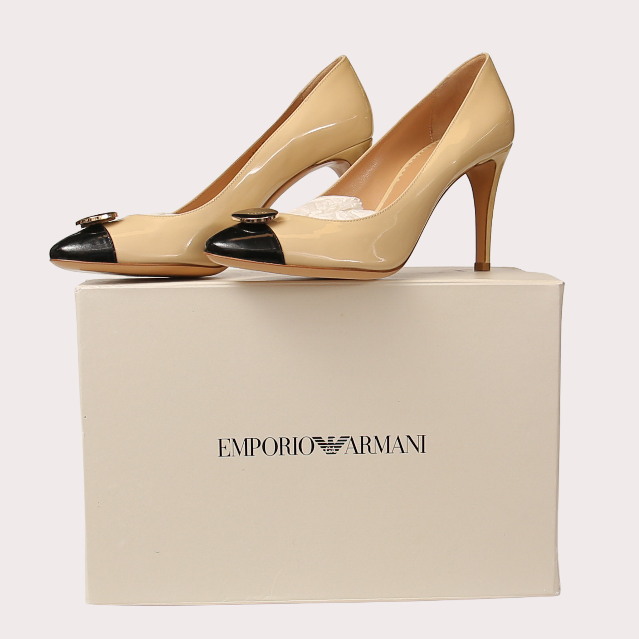 PUMPS, Armani, strl 38, Vero Cuoio, Italien.