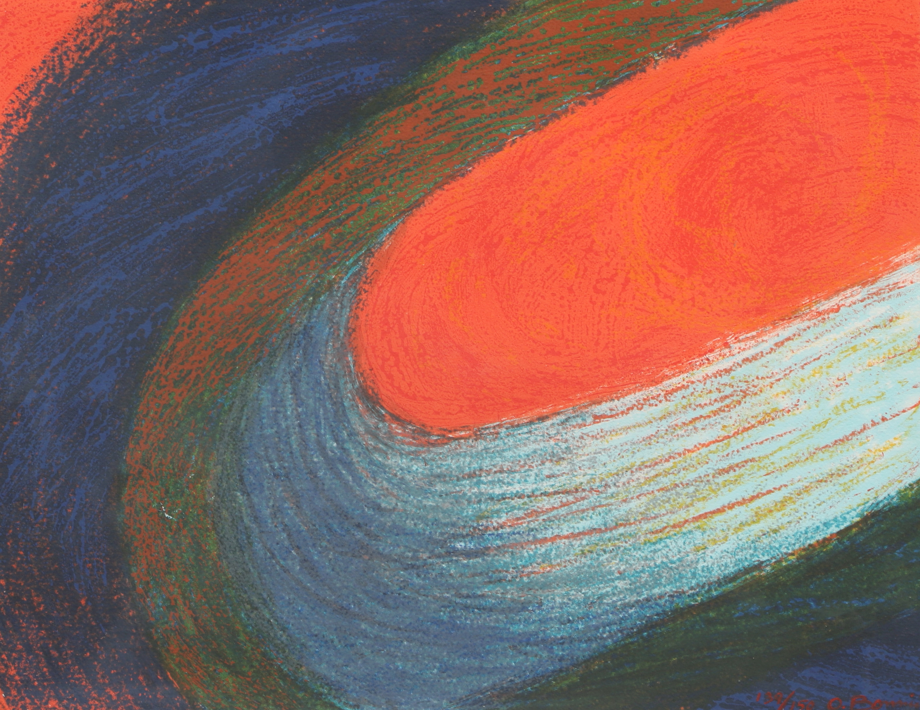 OLLE BONNIÉR. Färglitografi, "Oändliga rörelser", signerads, numrerad 139/150.