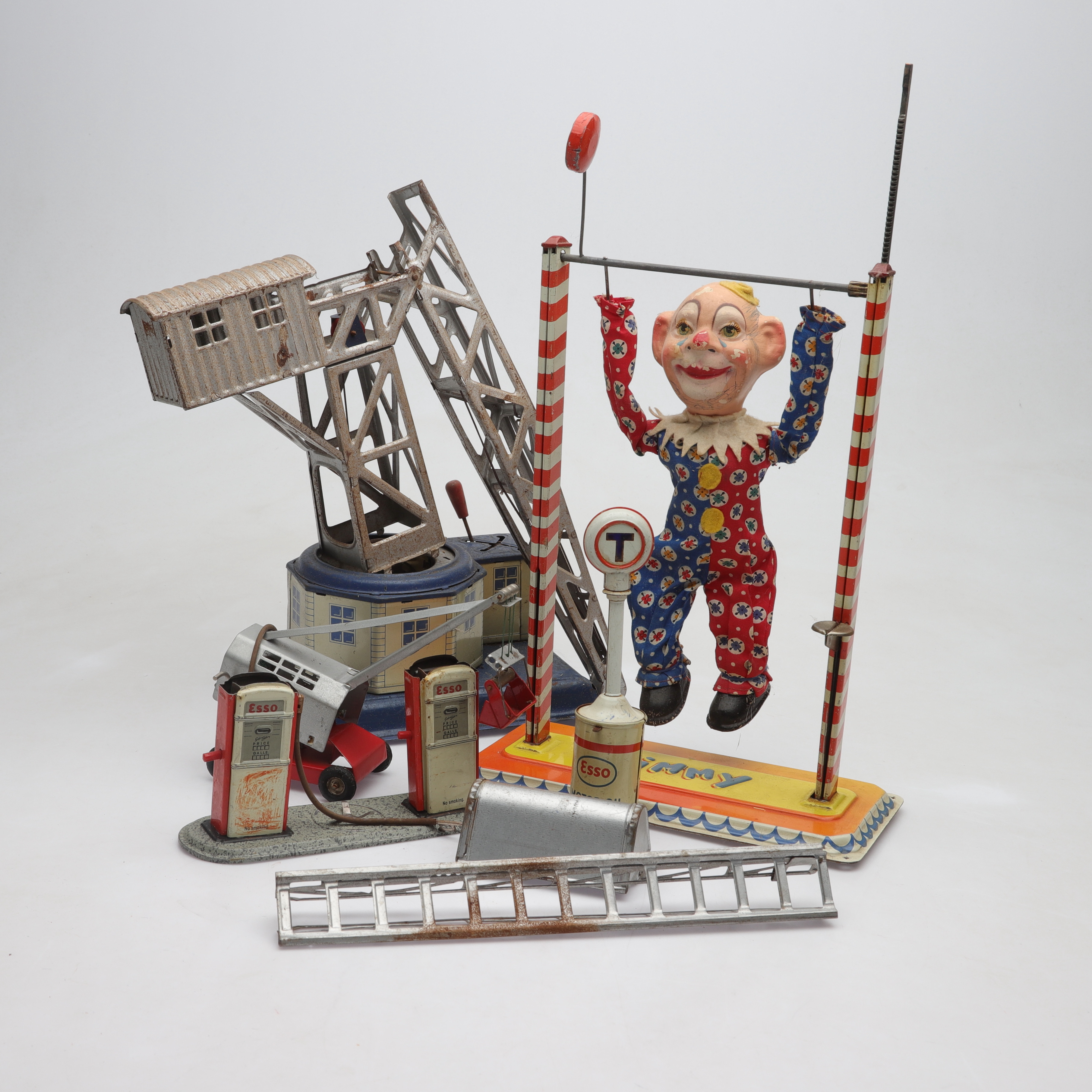 PLÅTLEKSAKER, 5 st, b.la. "Jimmy", Arnold, 1900-talets första hälft-/mitt.