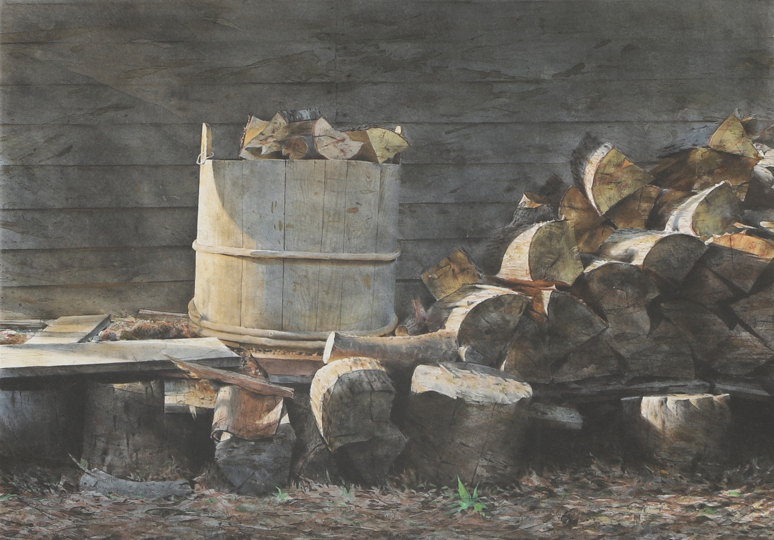 STANISLAW ZOLADZ. Färglitografi, "Vedbacken", numrerad 131/290, signerad, daterad 1997.