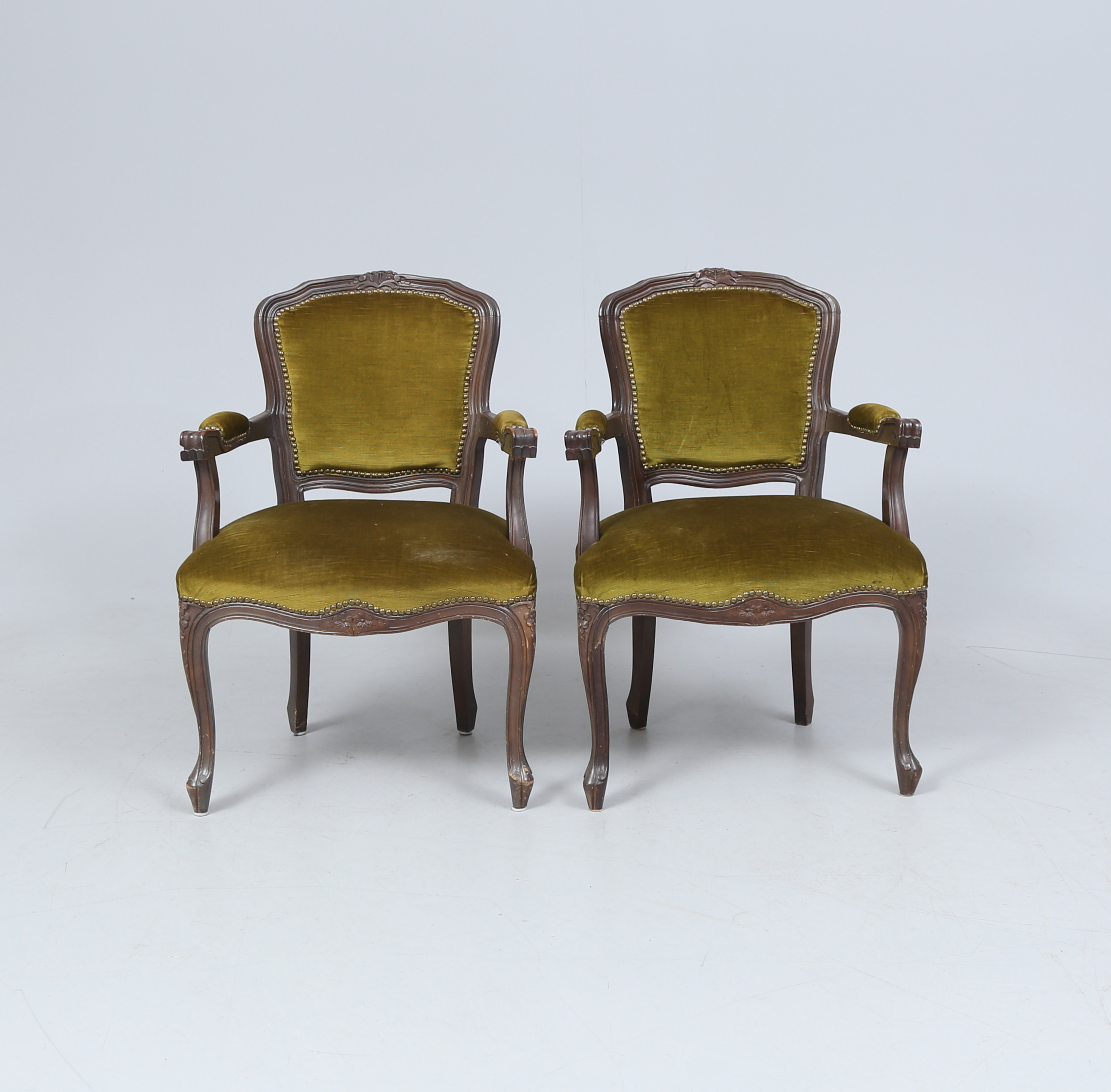 KARMSTOLAR, 1 par, rokokostil, 1900-tal.