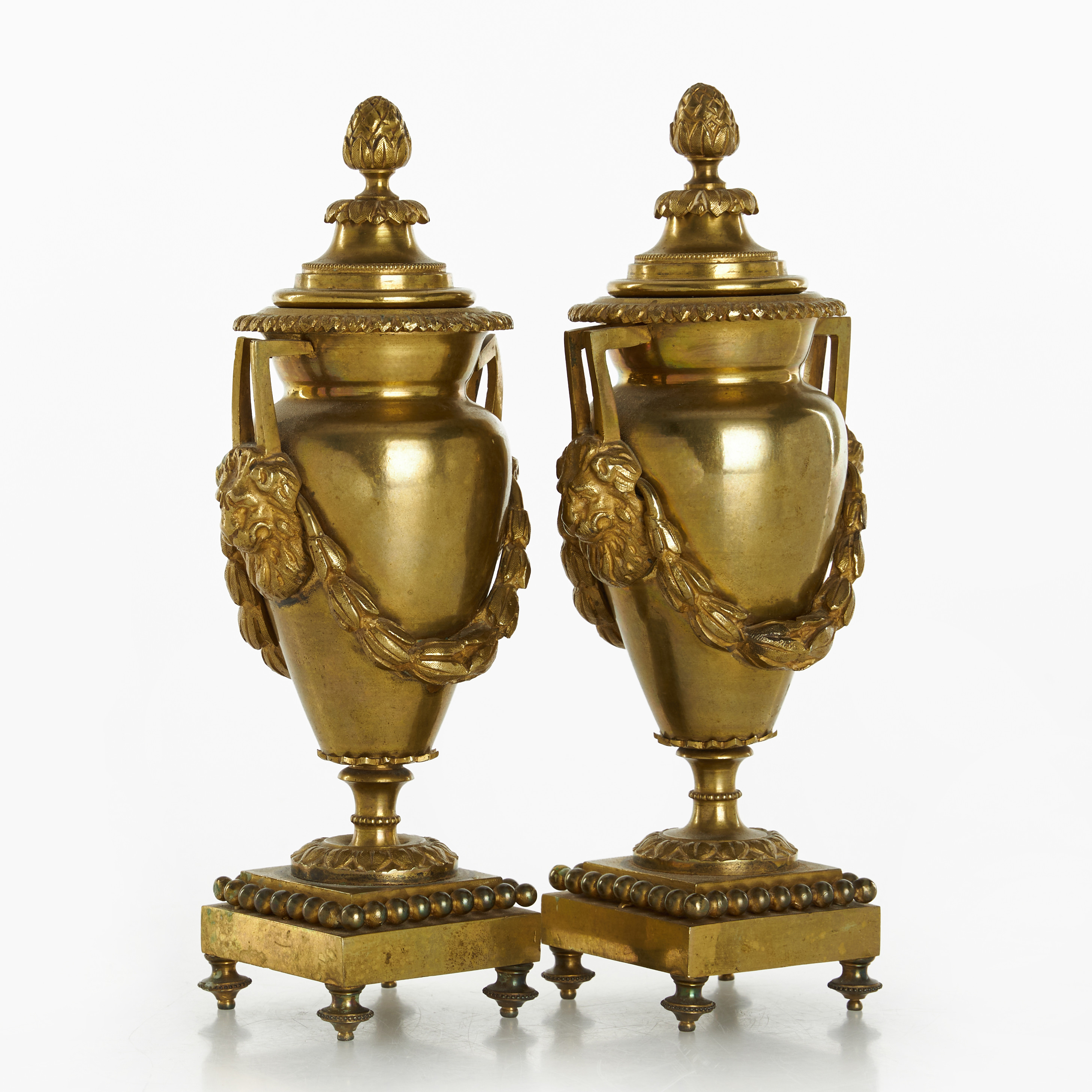 CASOLETTER, ett par, empirestil, 1800-tal, brons.