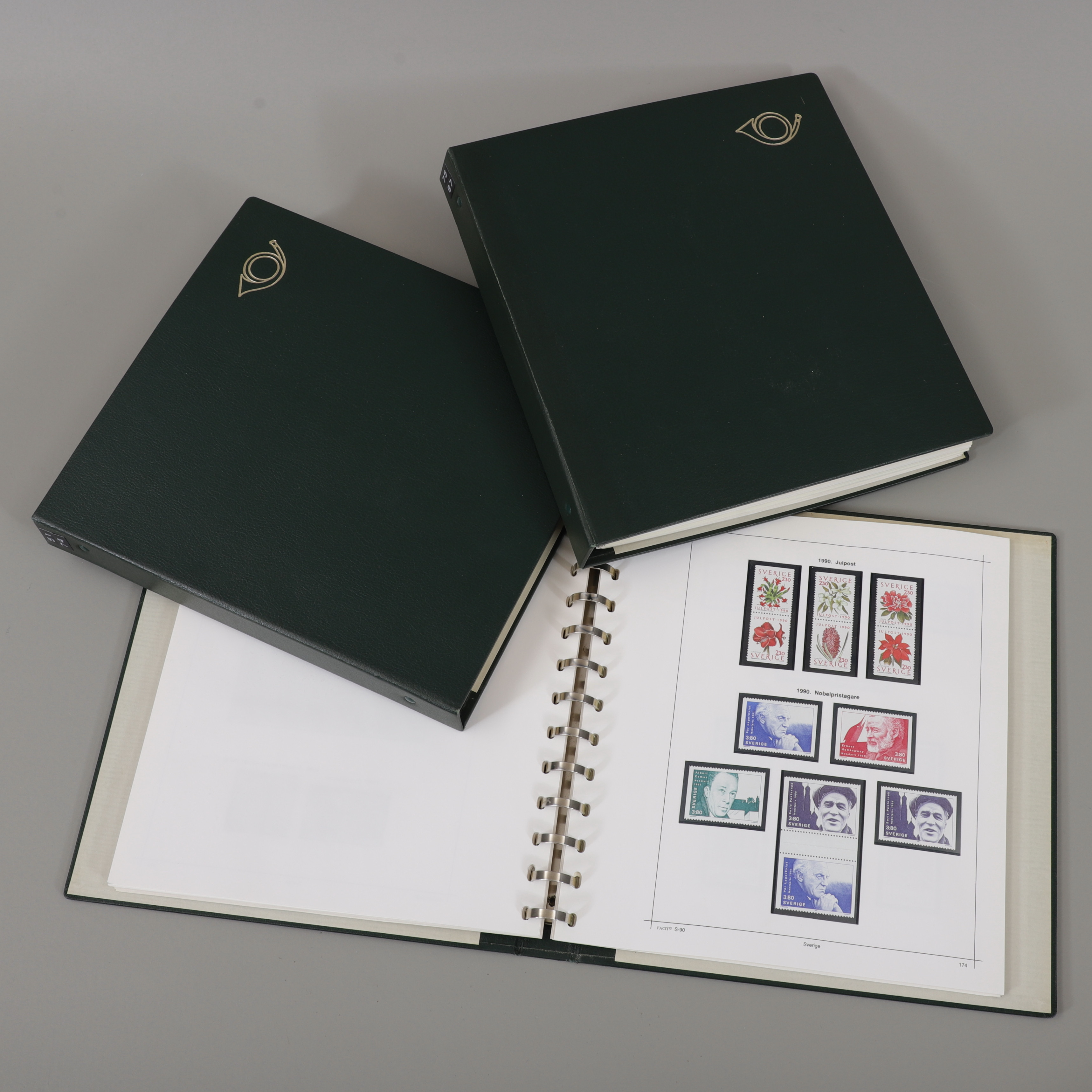 SVENSKA FRIMÄRKEN, 3 st album, ostämplat, 1951-1992.