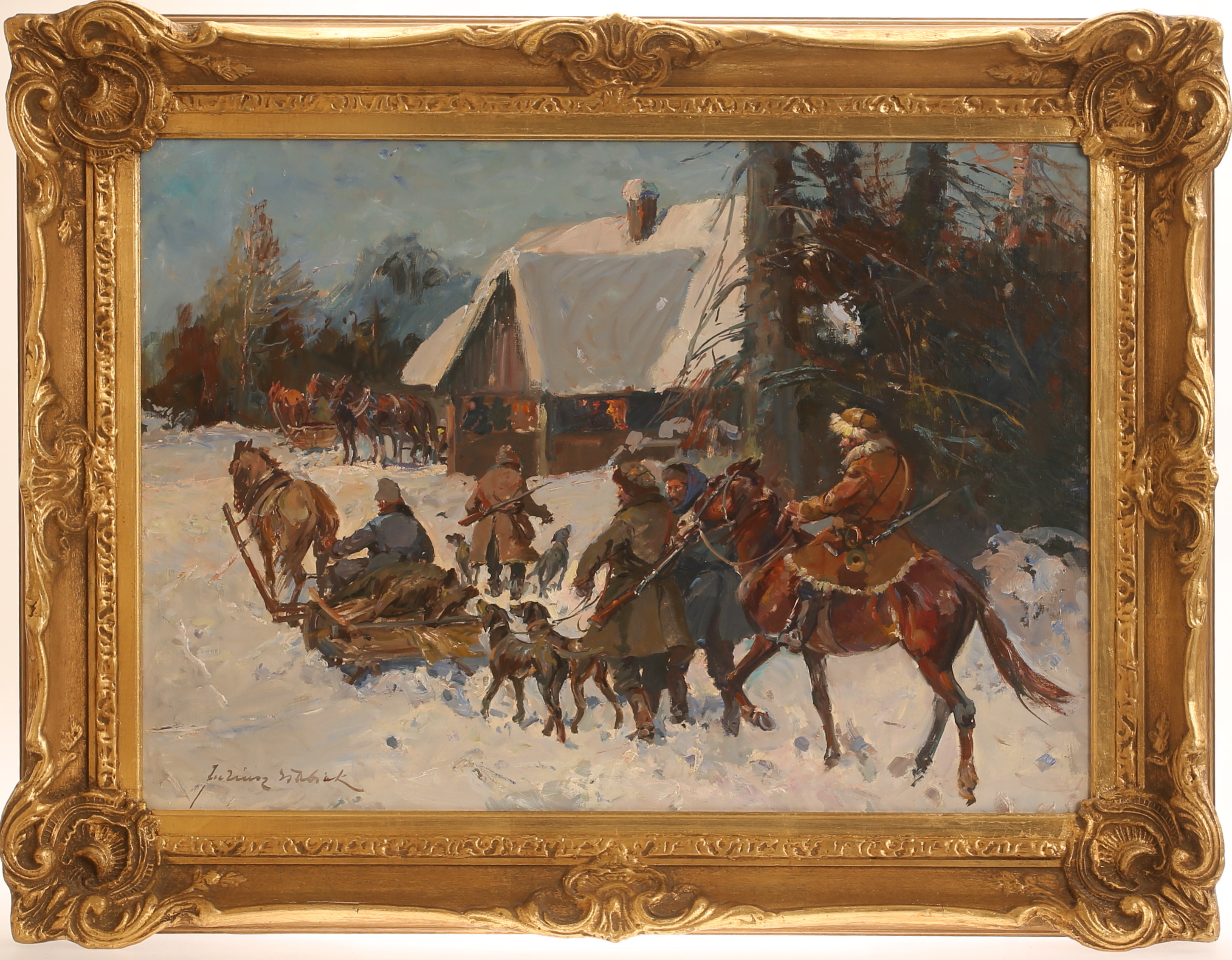 JULIUSZ STABIAK. Olja på duk, signerad.