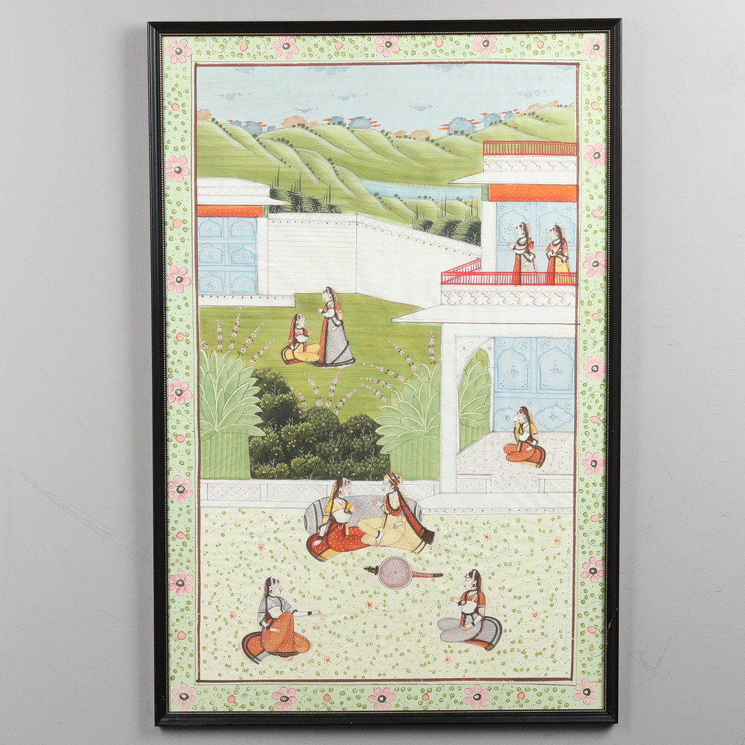 GOUACHE PÅ PAPPER, " Mogul painting", Indien.